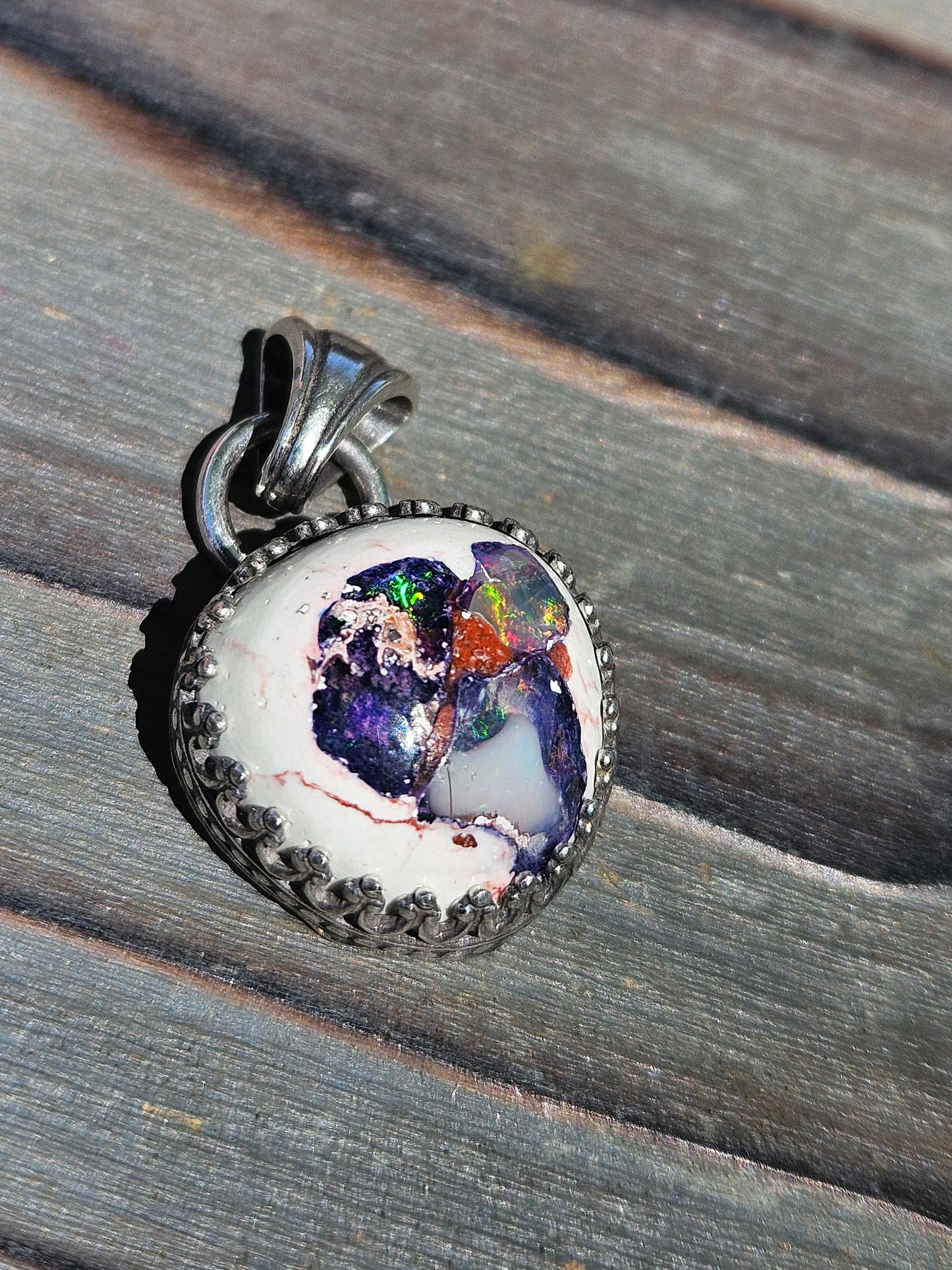 Purple Galaxy Opal Pendant