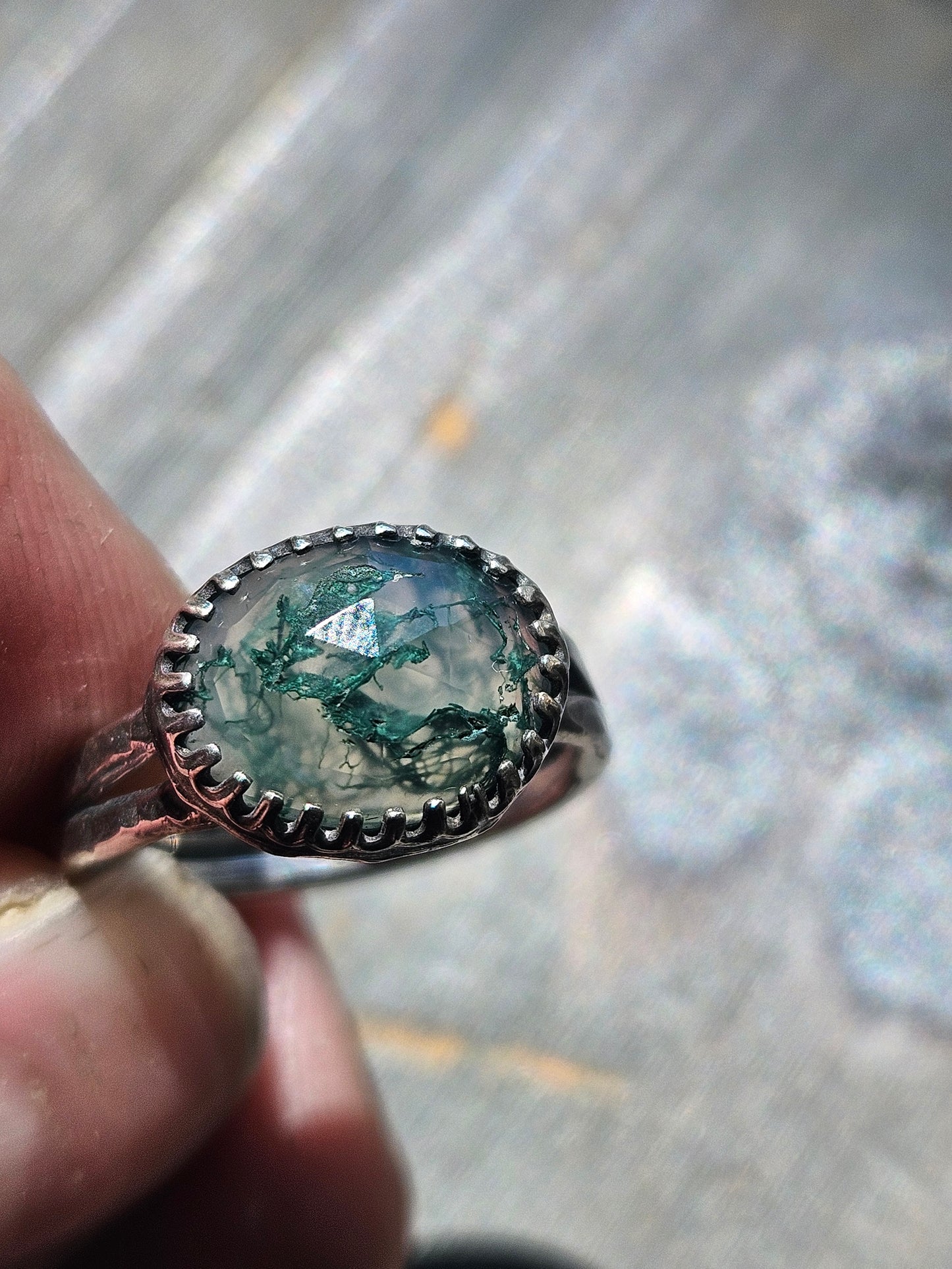 Moss Agate ring, Size 7