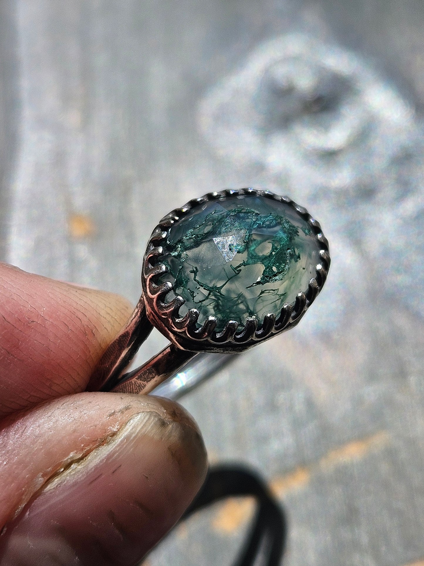 Moss Agate ring, Size 7