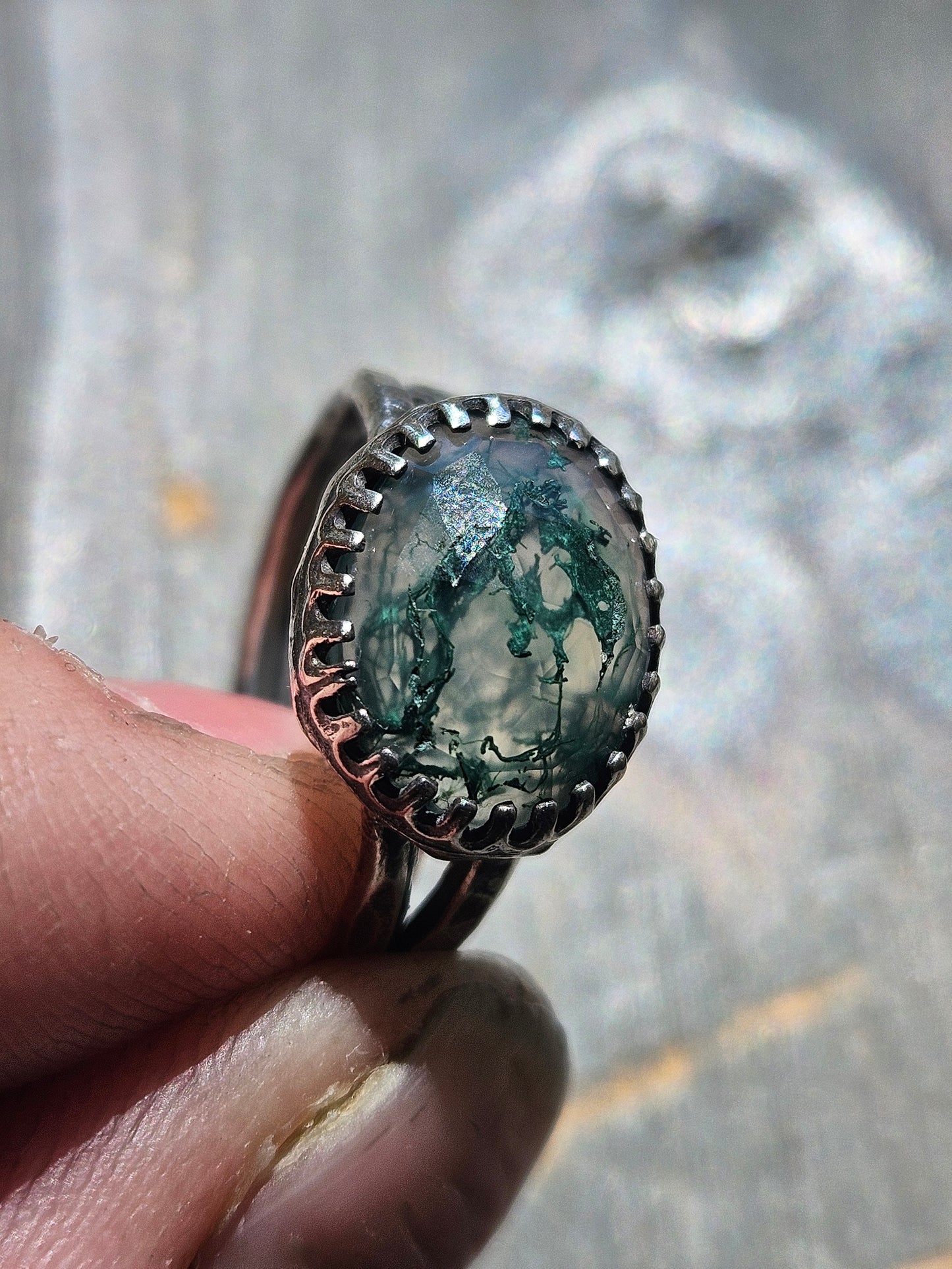 Moss Agate ring, Size 7