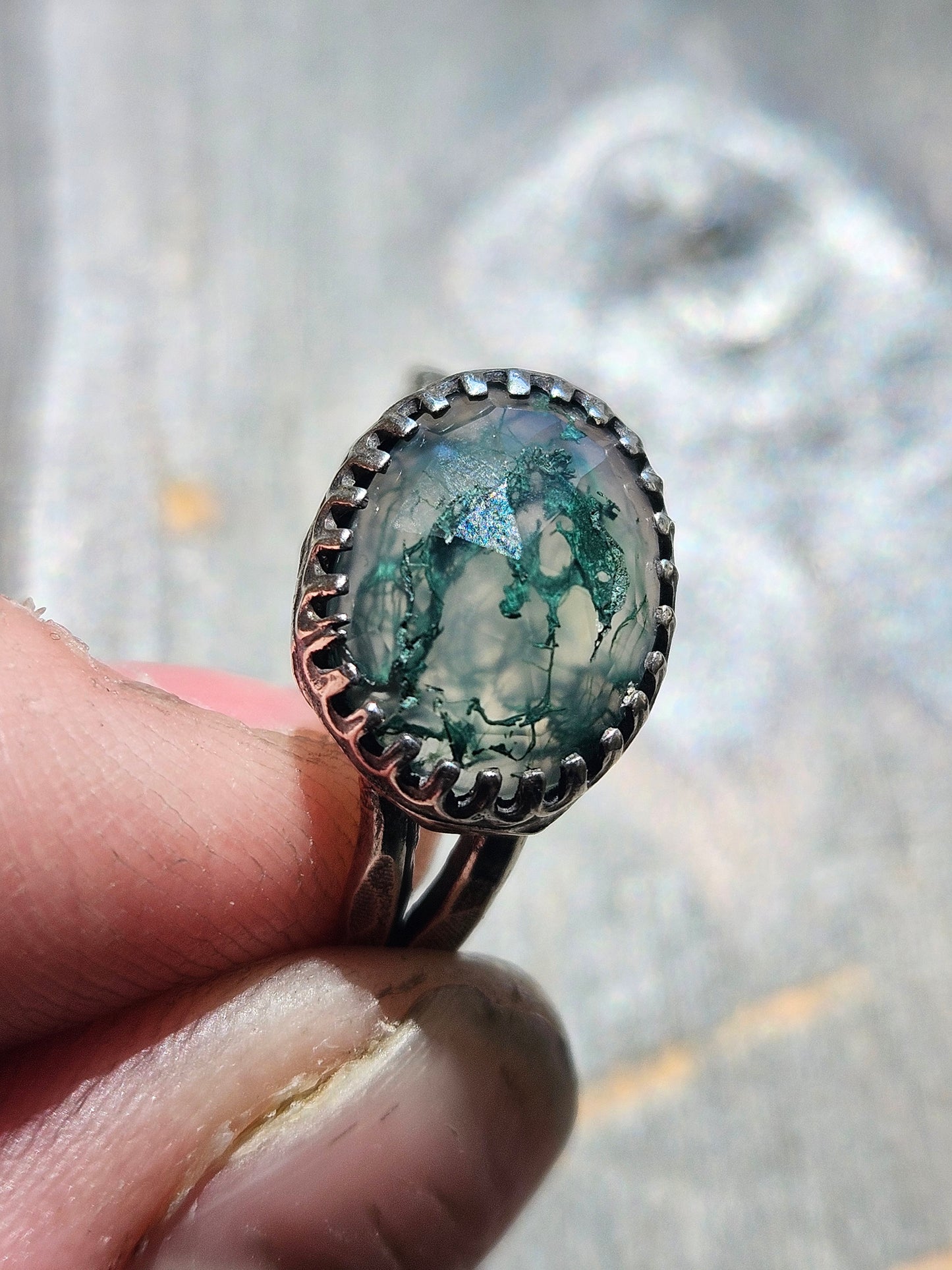 Moss Agate ring, Size 7