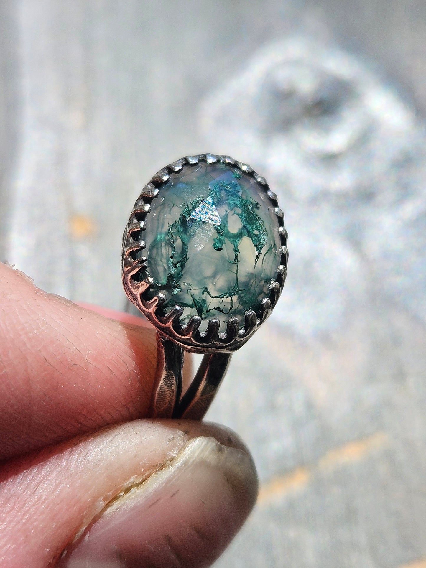 Moss Agate ring, Size 7