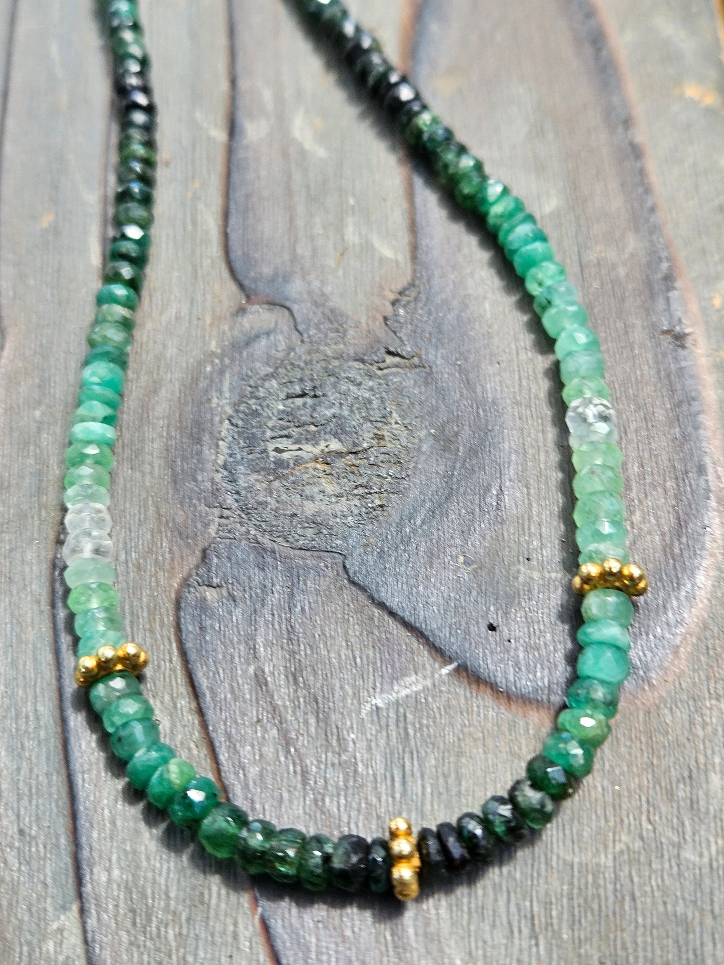 Columbian Emerald Necklace with 14kt Gold