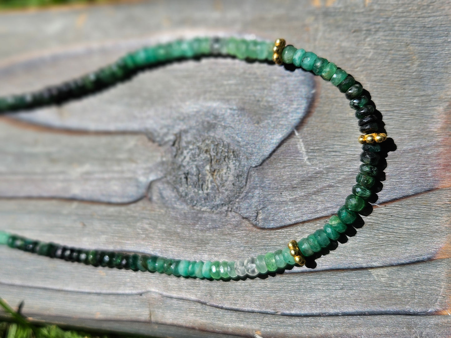 Columbian Emerald Necklace with 14kt Gold
