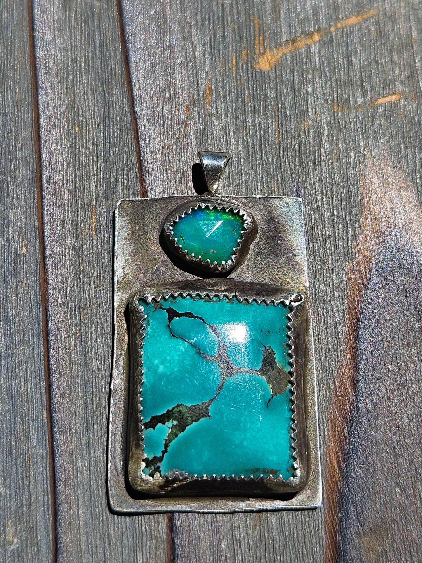 Parabia Opal and Heubi Turquoise Pendant