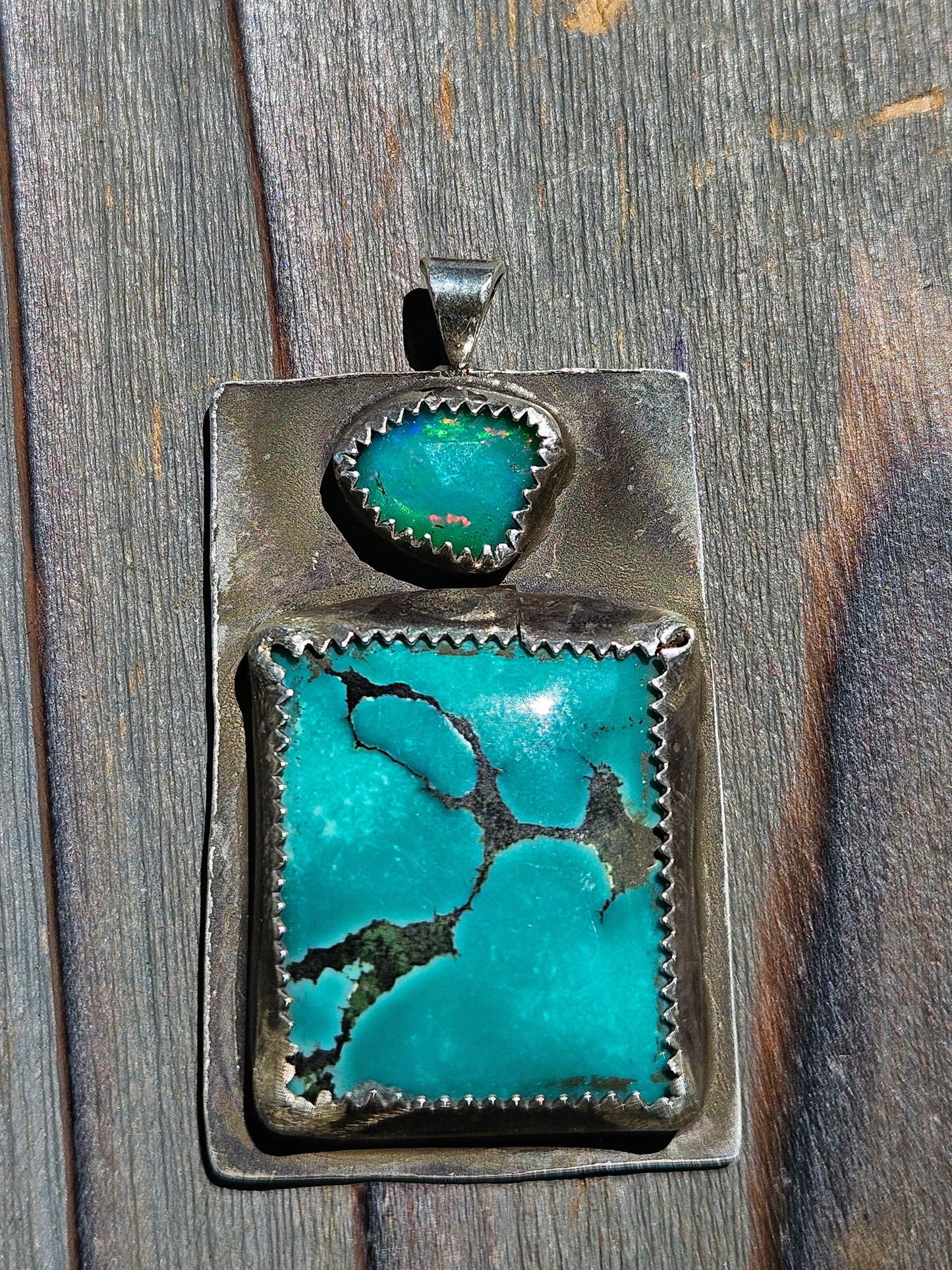 Parabia Opal and Heubi Turquoise Pendant