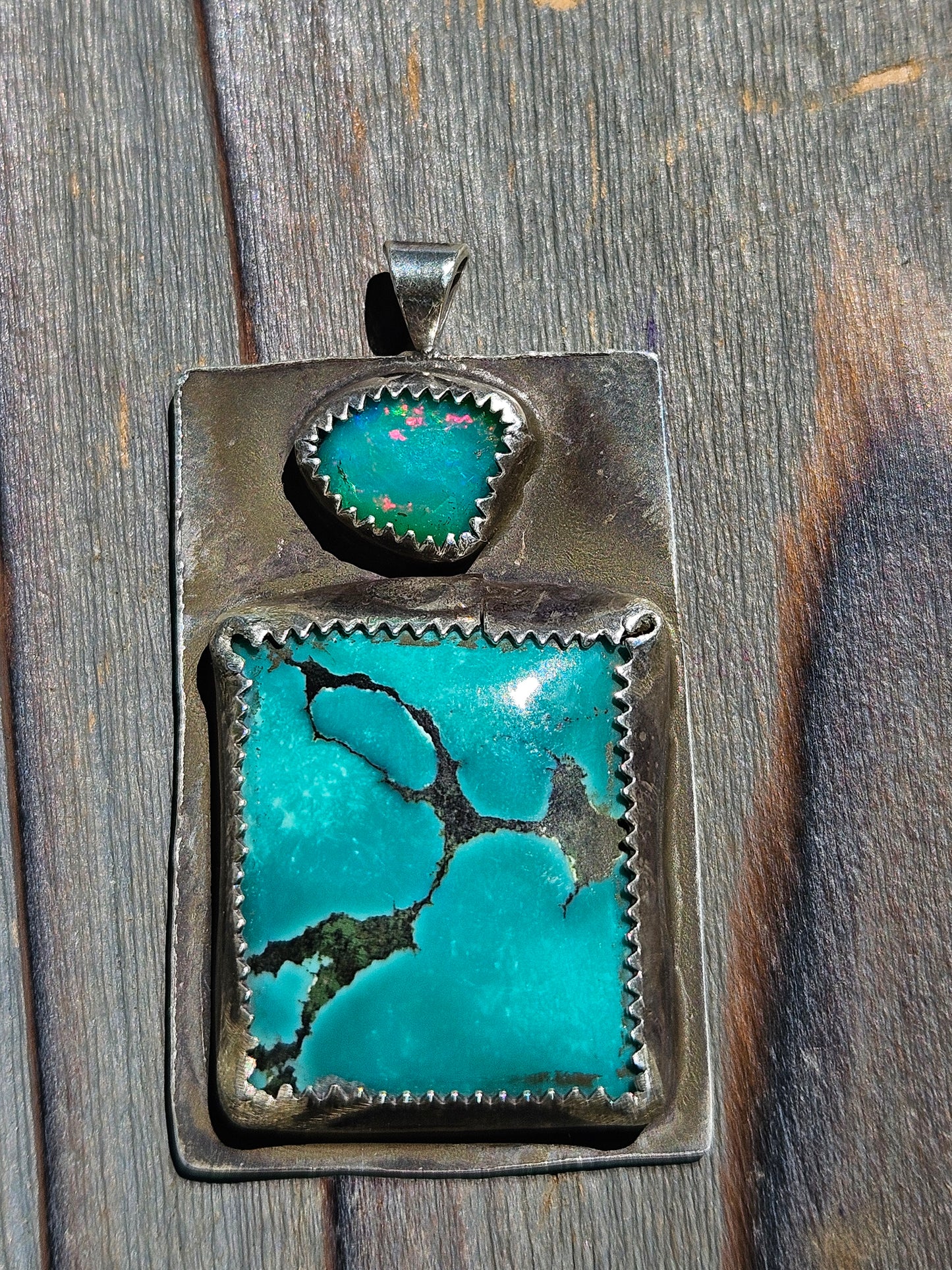 Parabia Opal and Heubi Turquoise Pendant