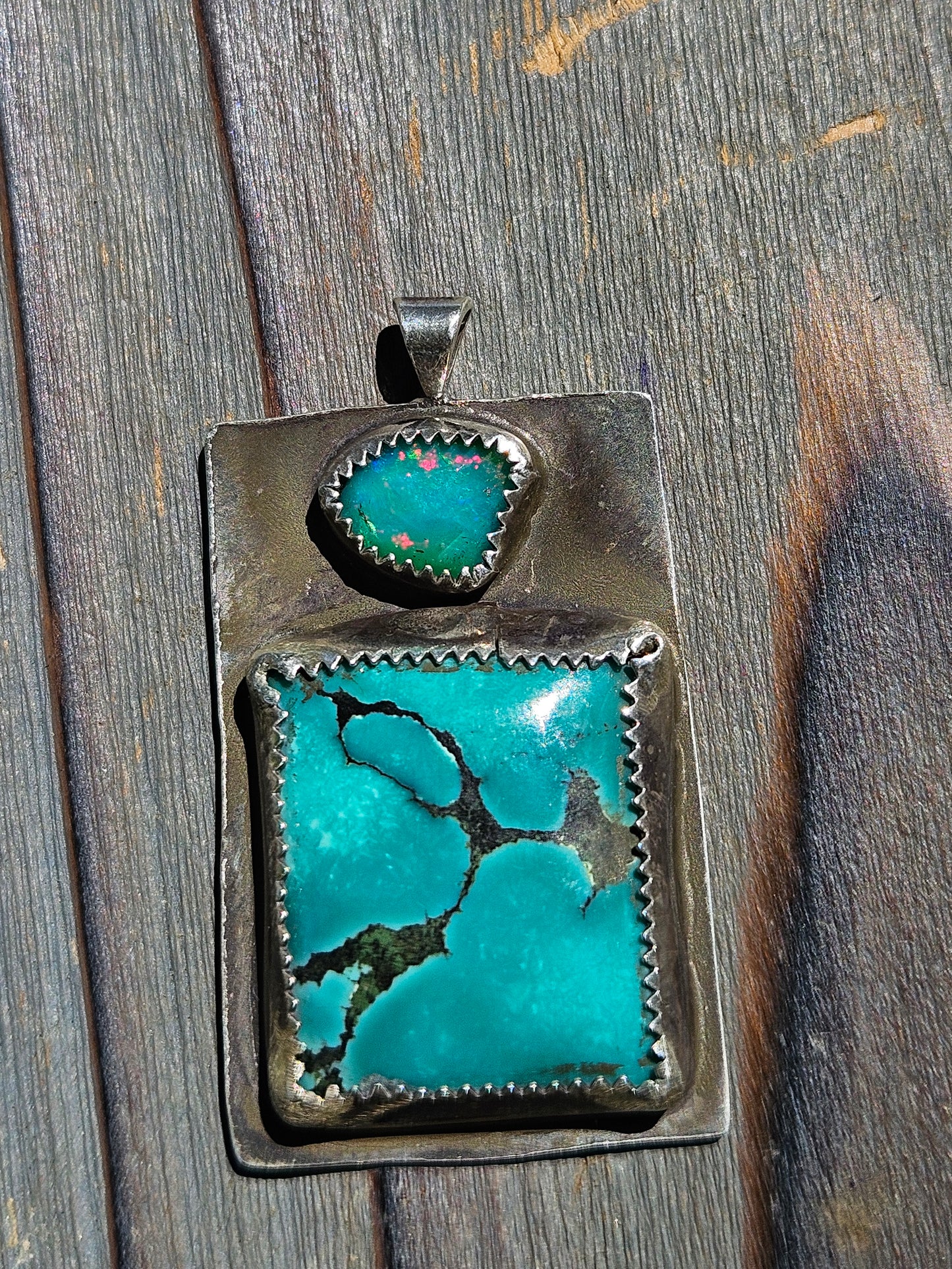 Parabia Opal and Heubi Turquoise Pendant