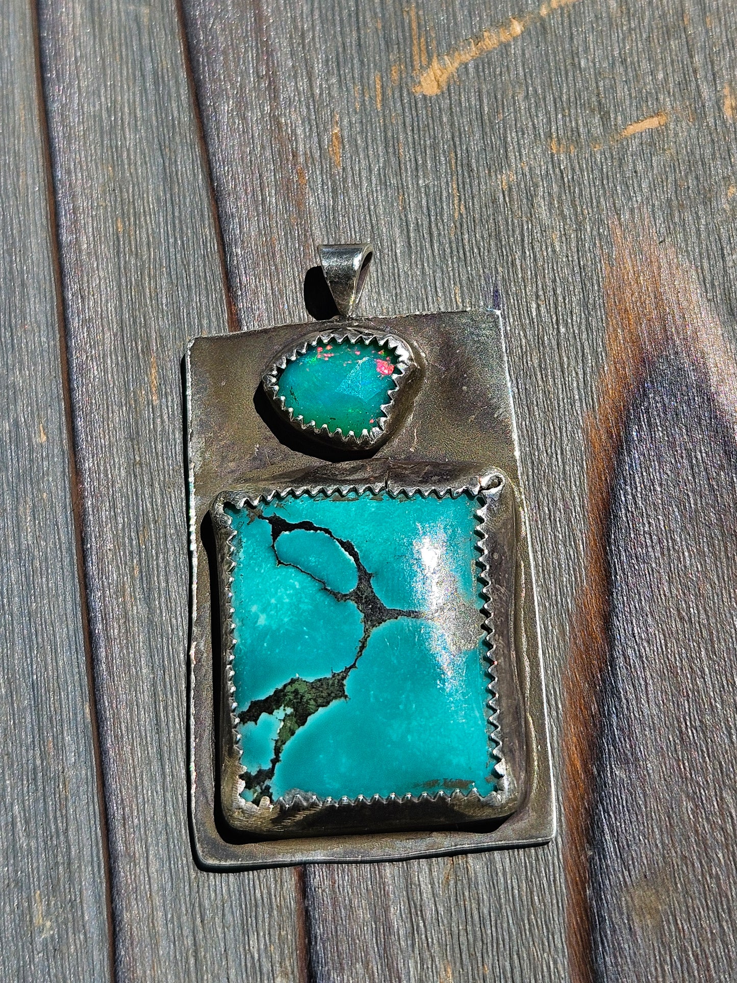 Parabia Opal and Heubi Turquoise Pendant