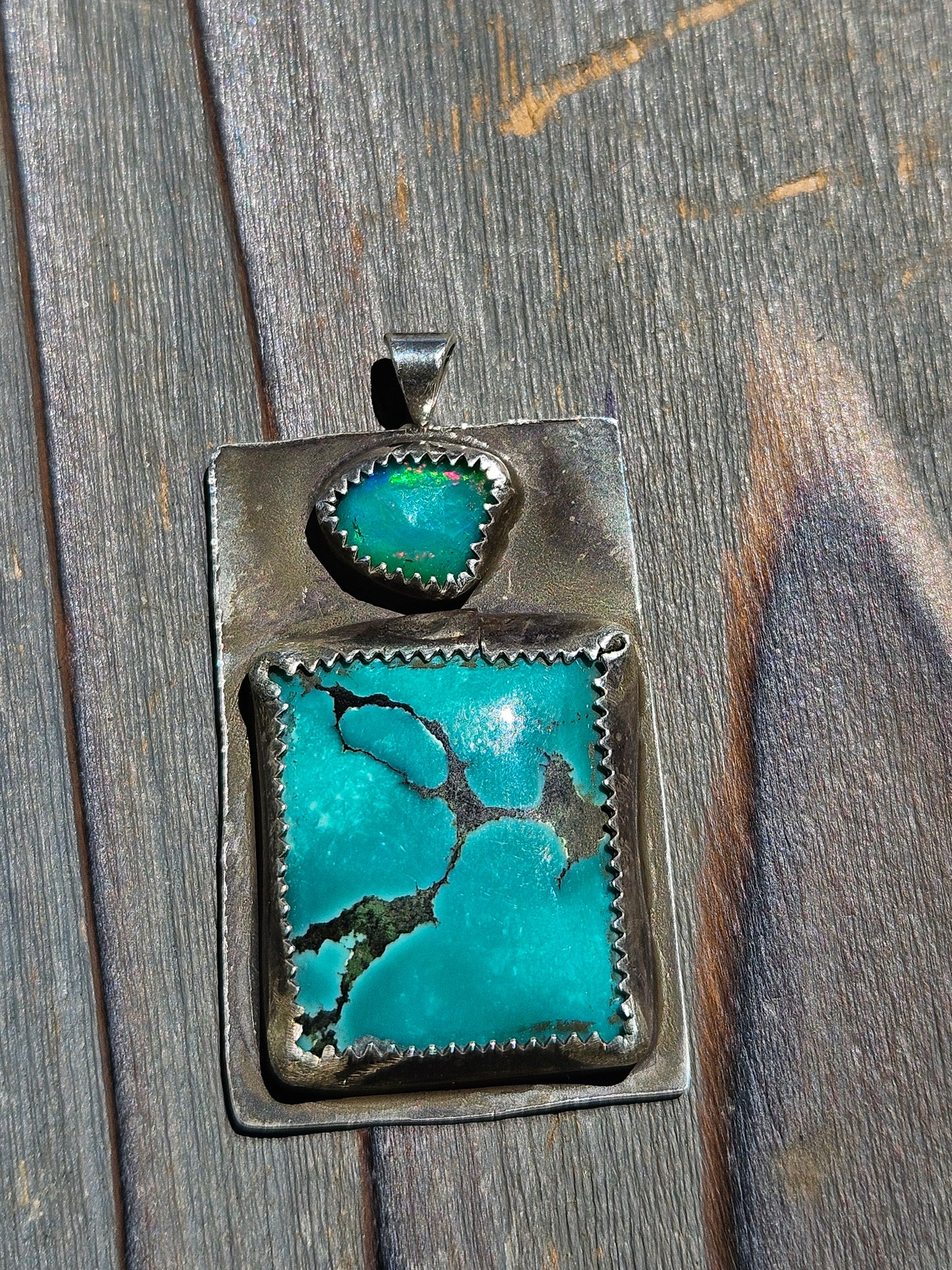 Parabia Opal and Heubi Turquoise Pendant