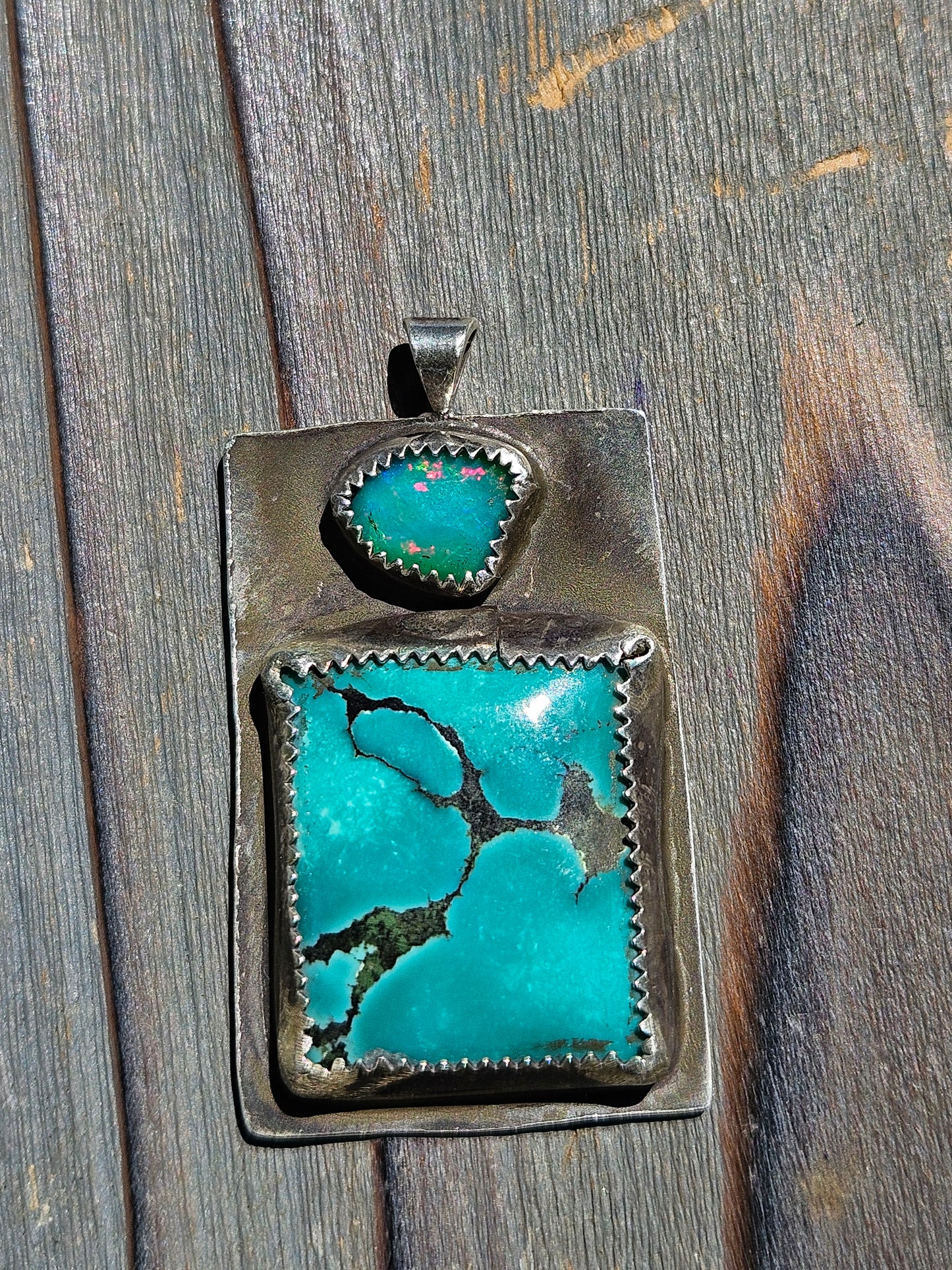 Parabia Opal and Heubi Turquoise Pendant