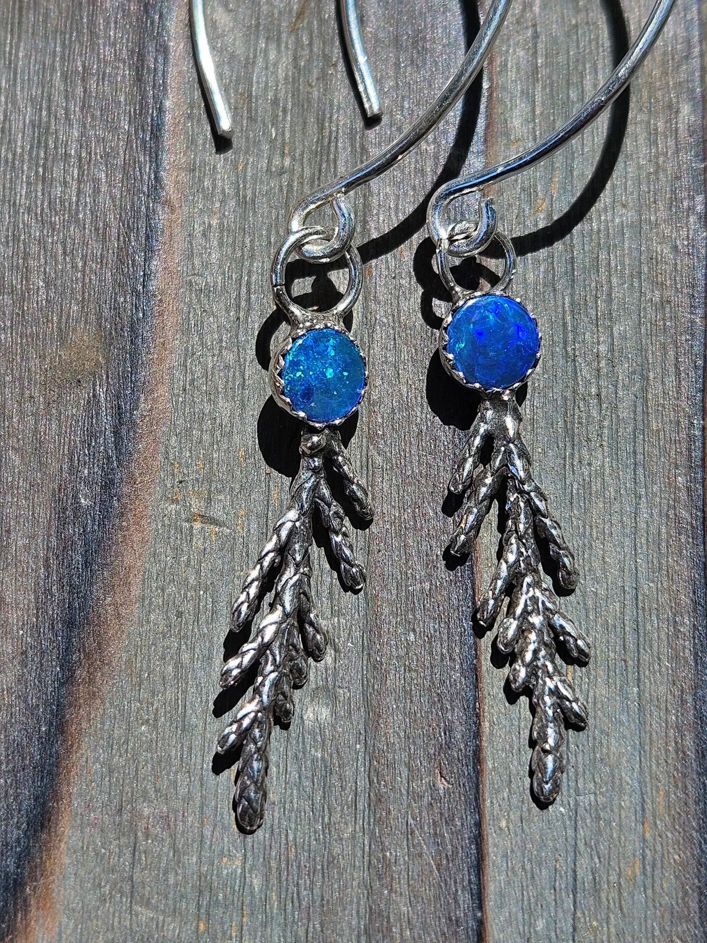 Australian Opal Cedar Earrings