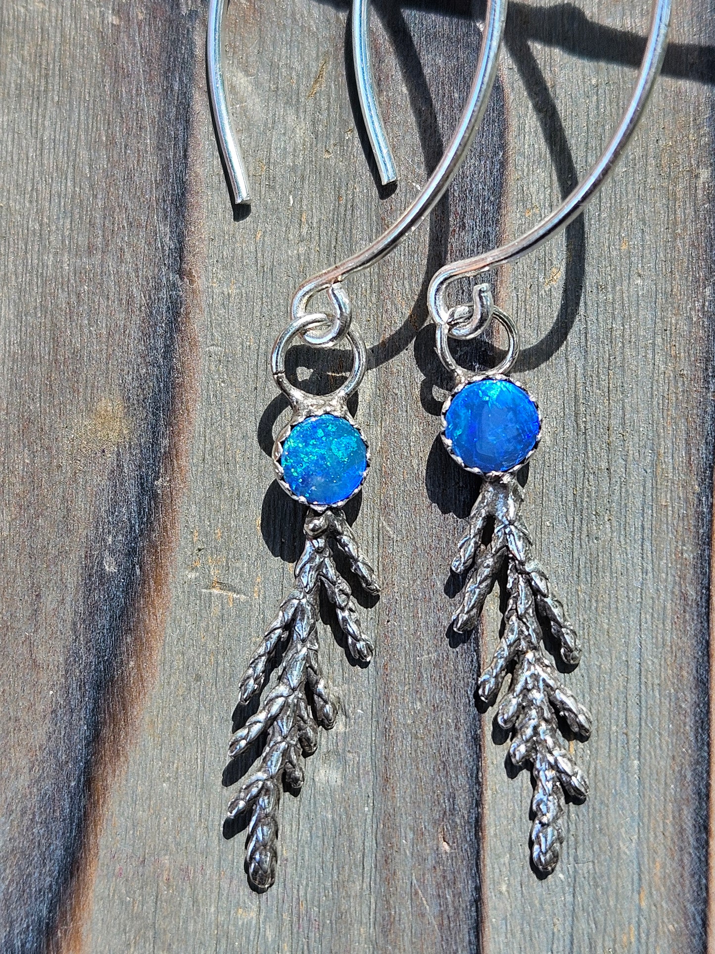 Australian Opal Cedar Earrings