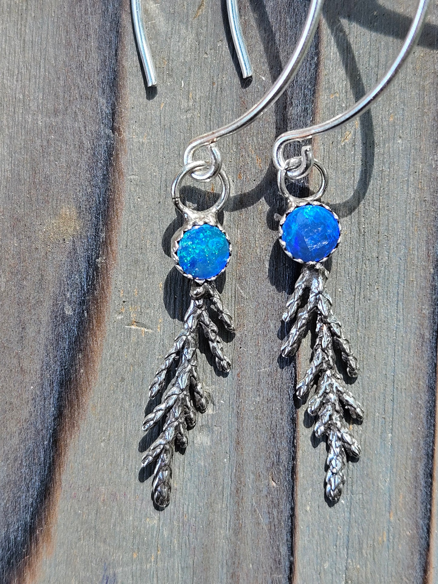 Australian Opal Cedar Earrings