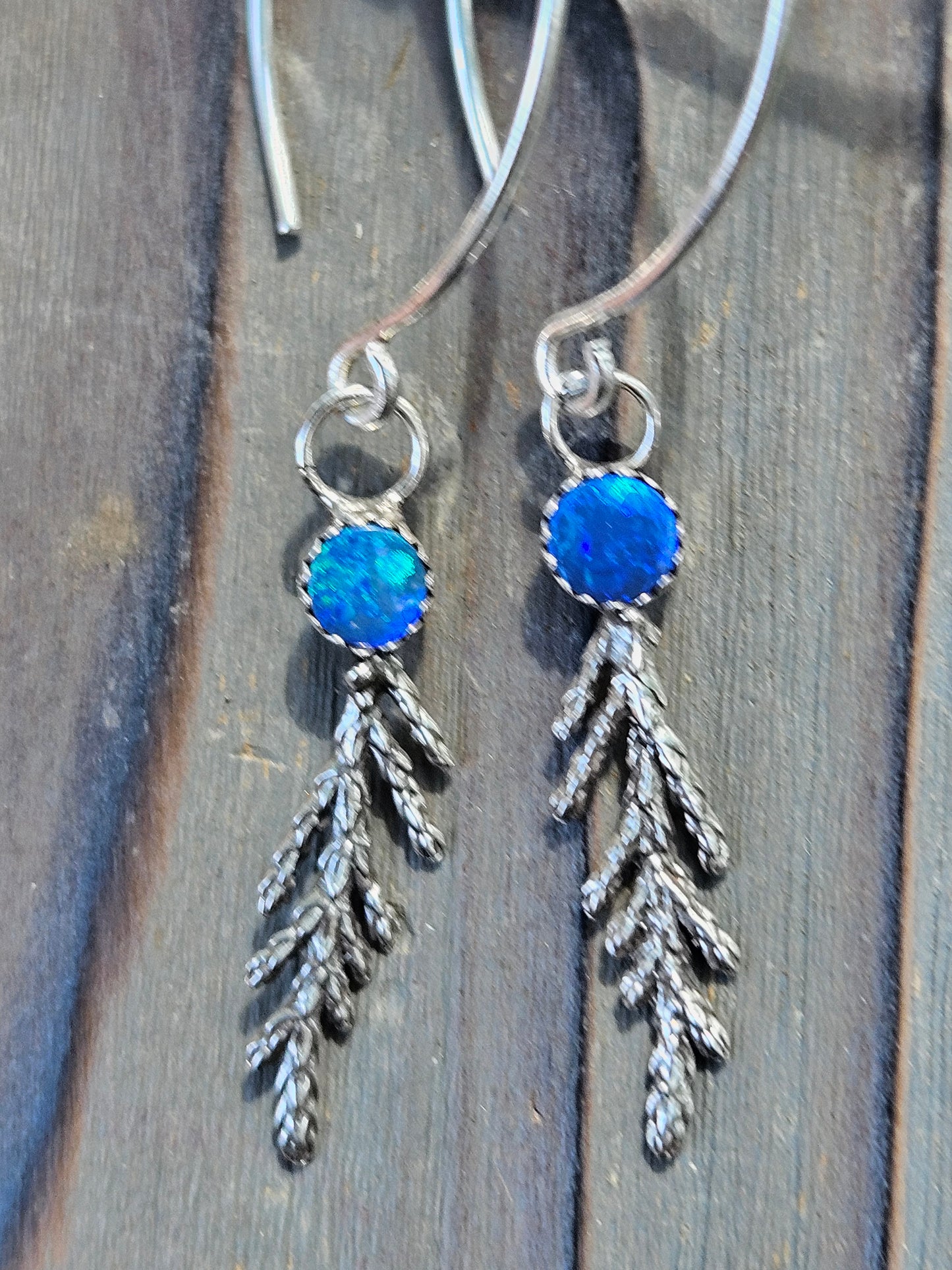 Australian Opal Cedar Earrings