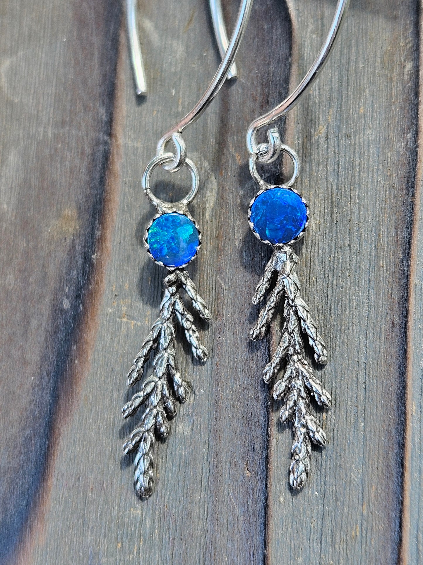 Australian Opal Cedar Earrings