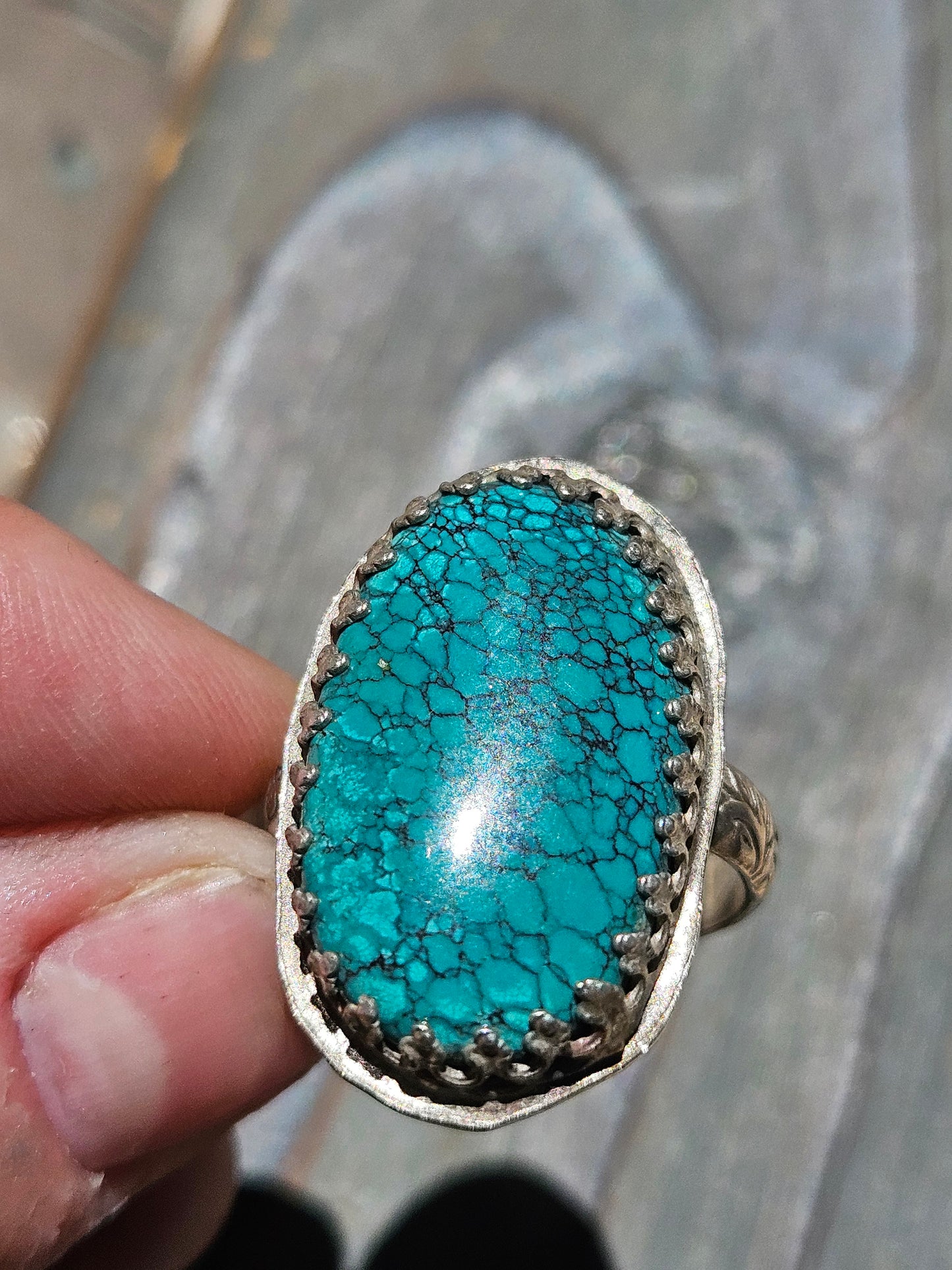 Turquoise Statement Ring, Size 10