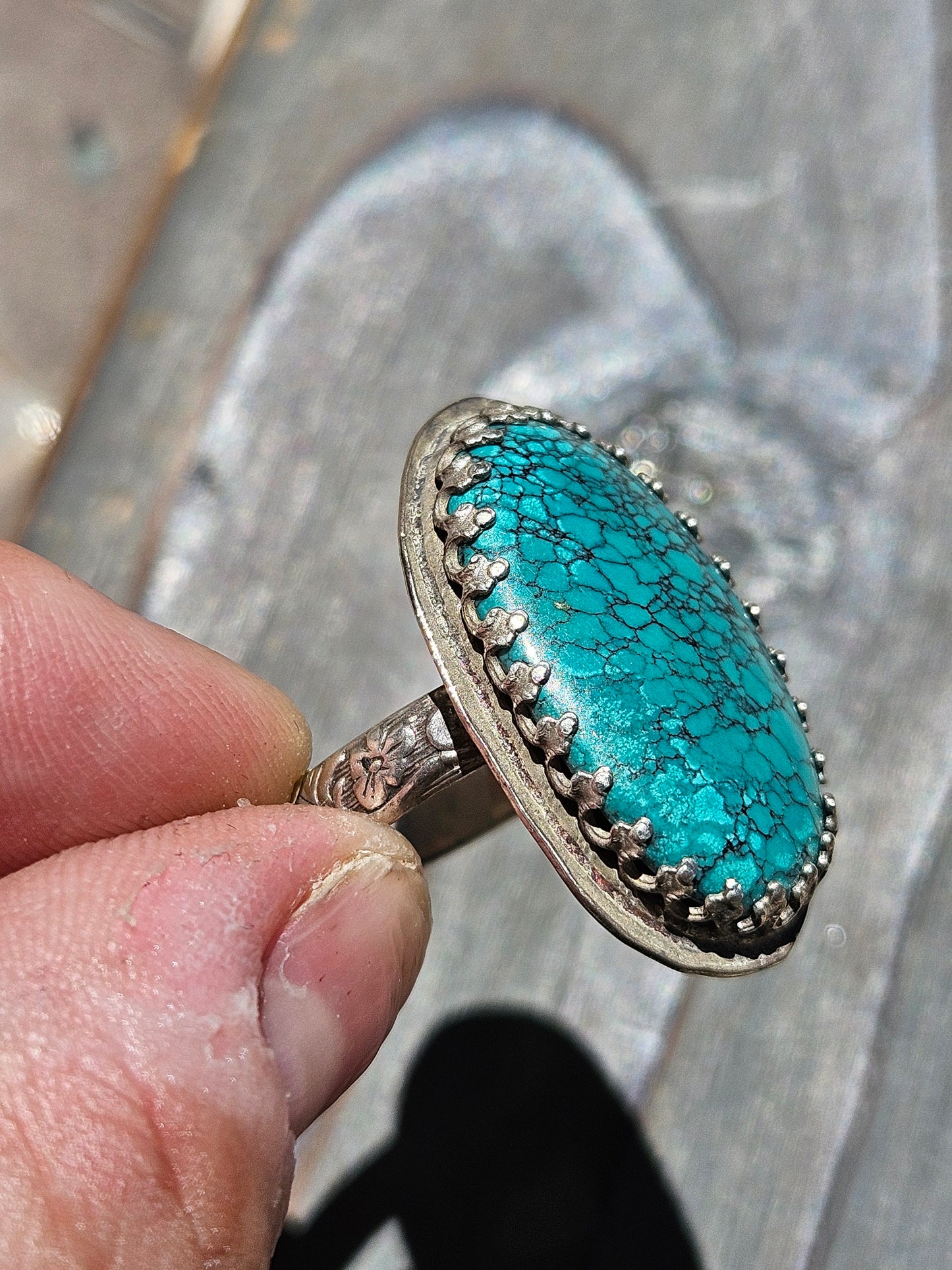 Turquoise Statement Ring, Size 10