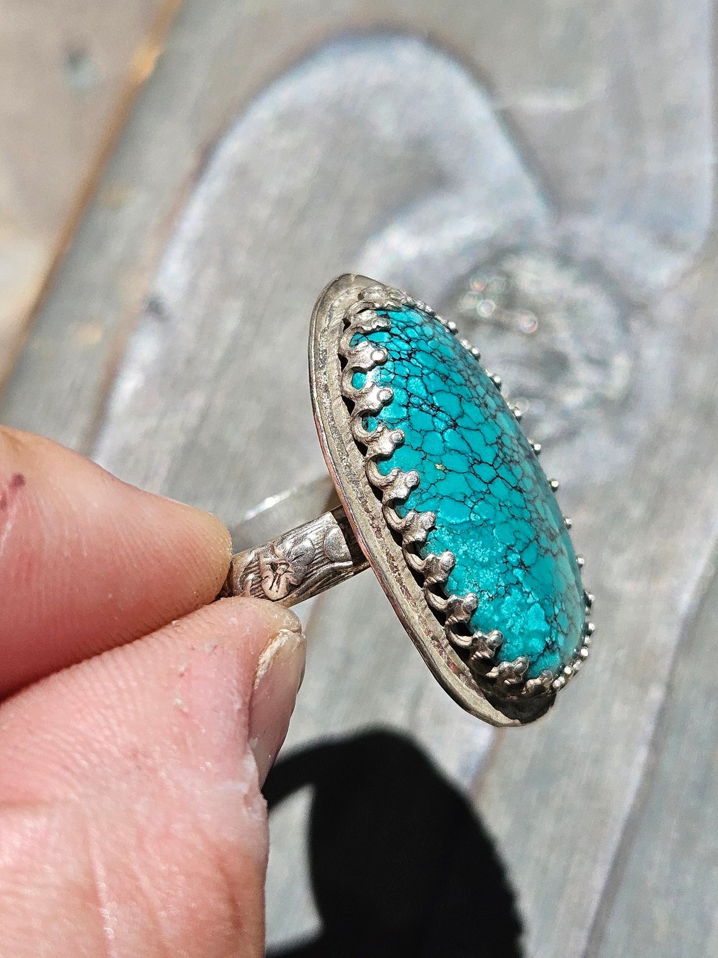 Turquoise Statement Ring, Size 10