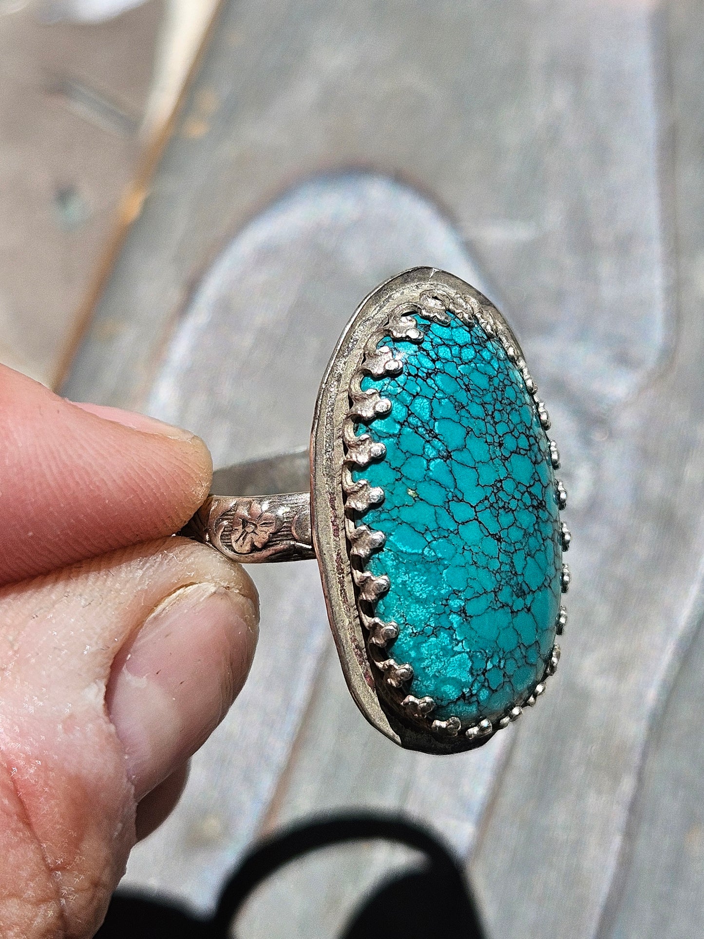 Turquoise Statement Ring, Size 10