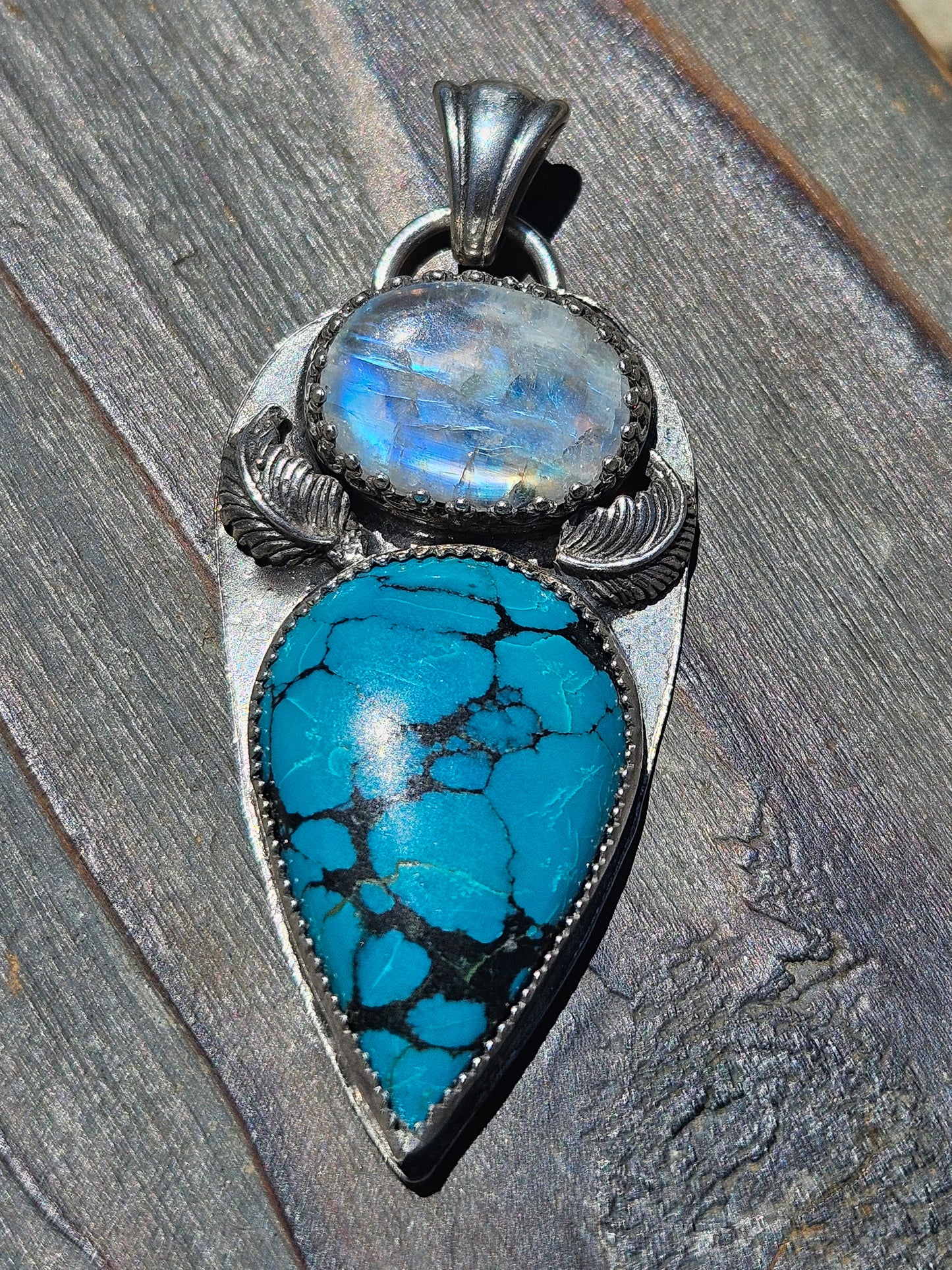 Heubi Turquoise and Moonstone Pendant