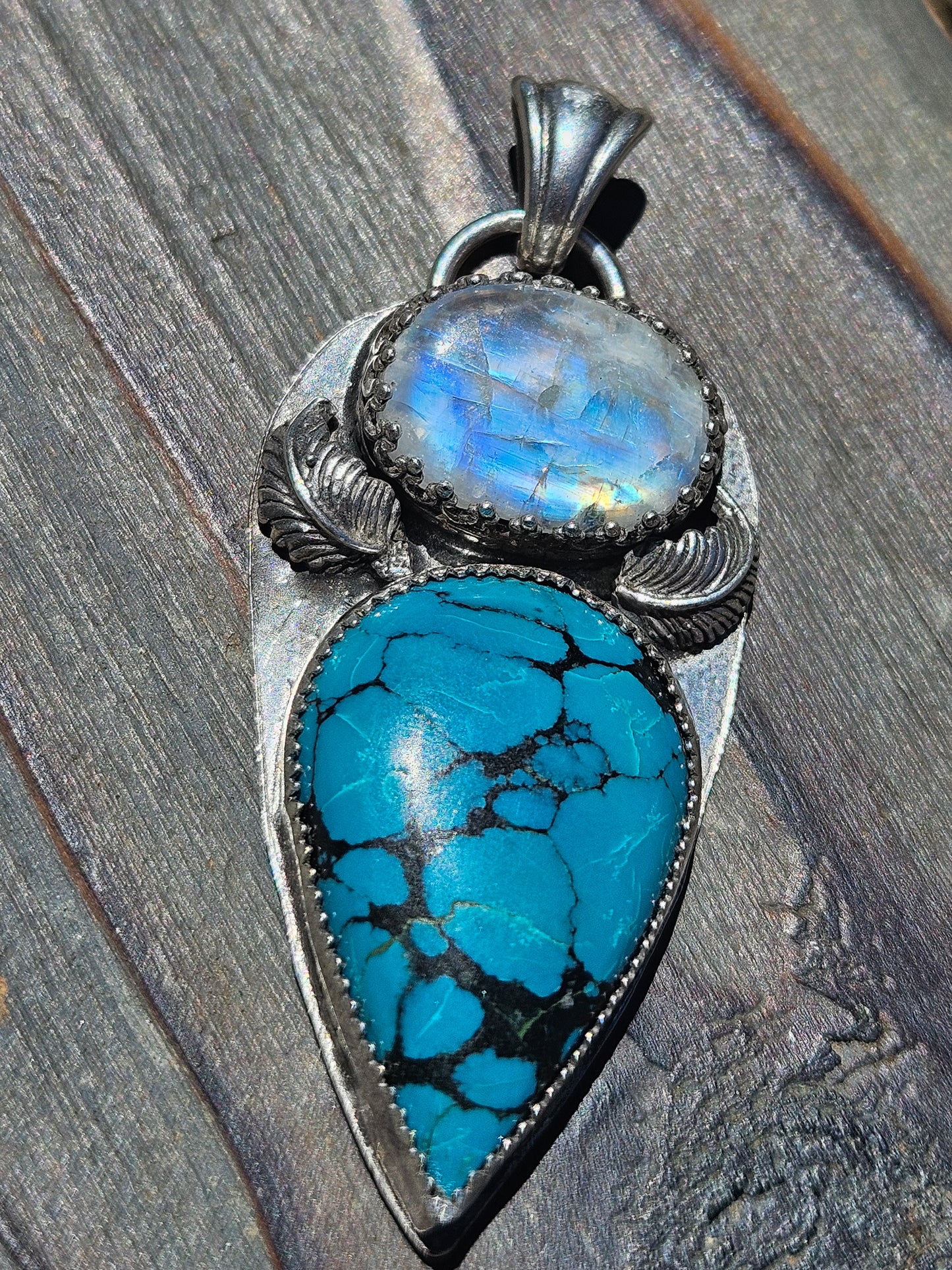 Heubi Turquoise and Moonstone Pendant