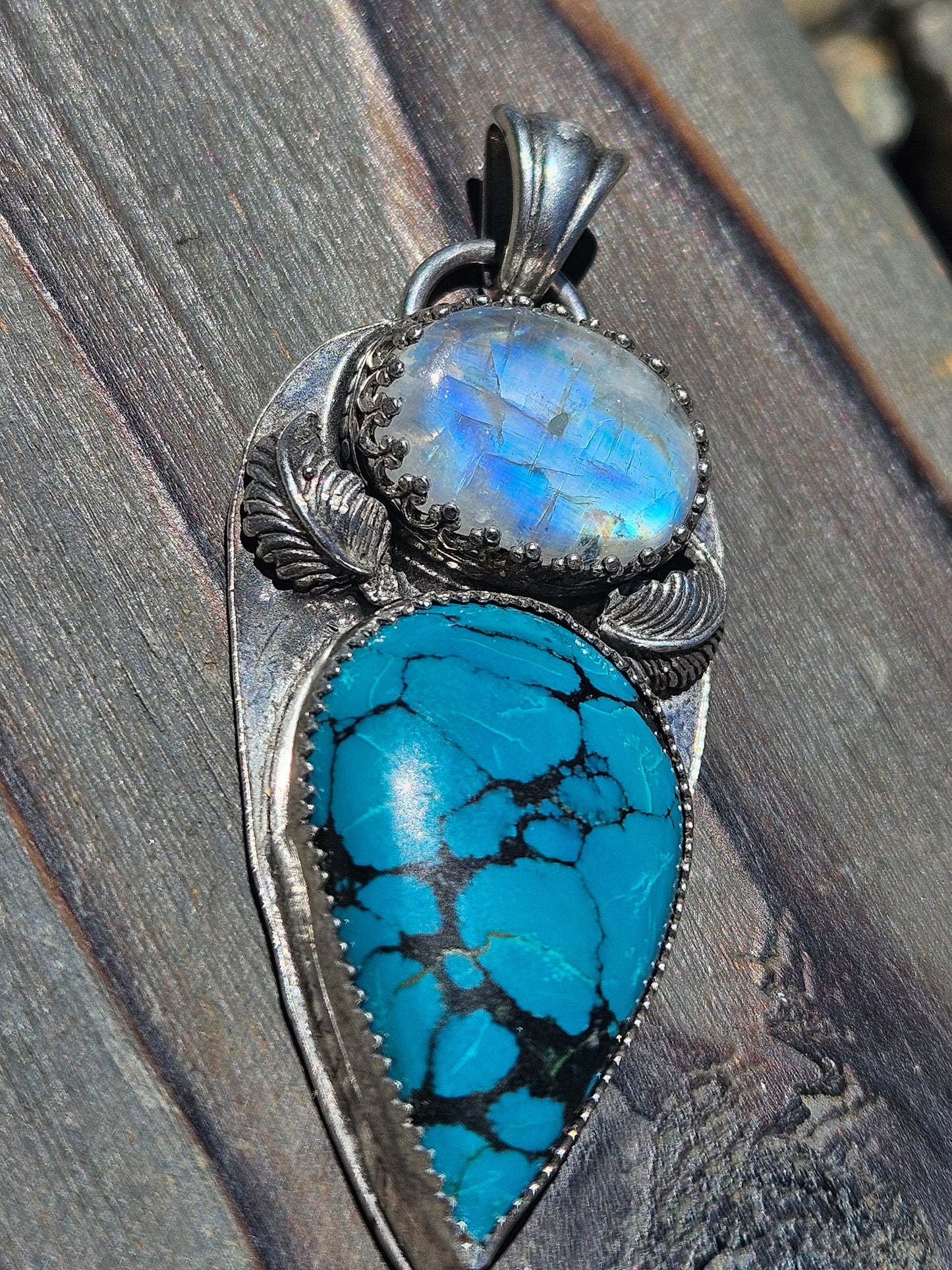 Heubi Turquoise and Moonstone Pendant