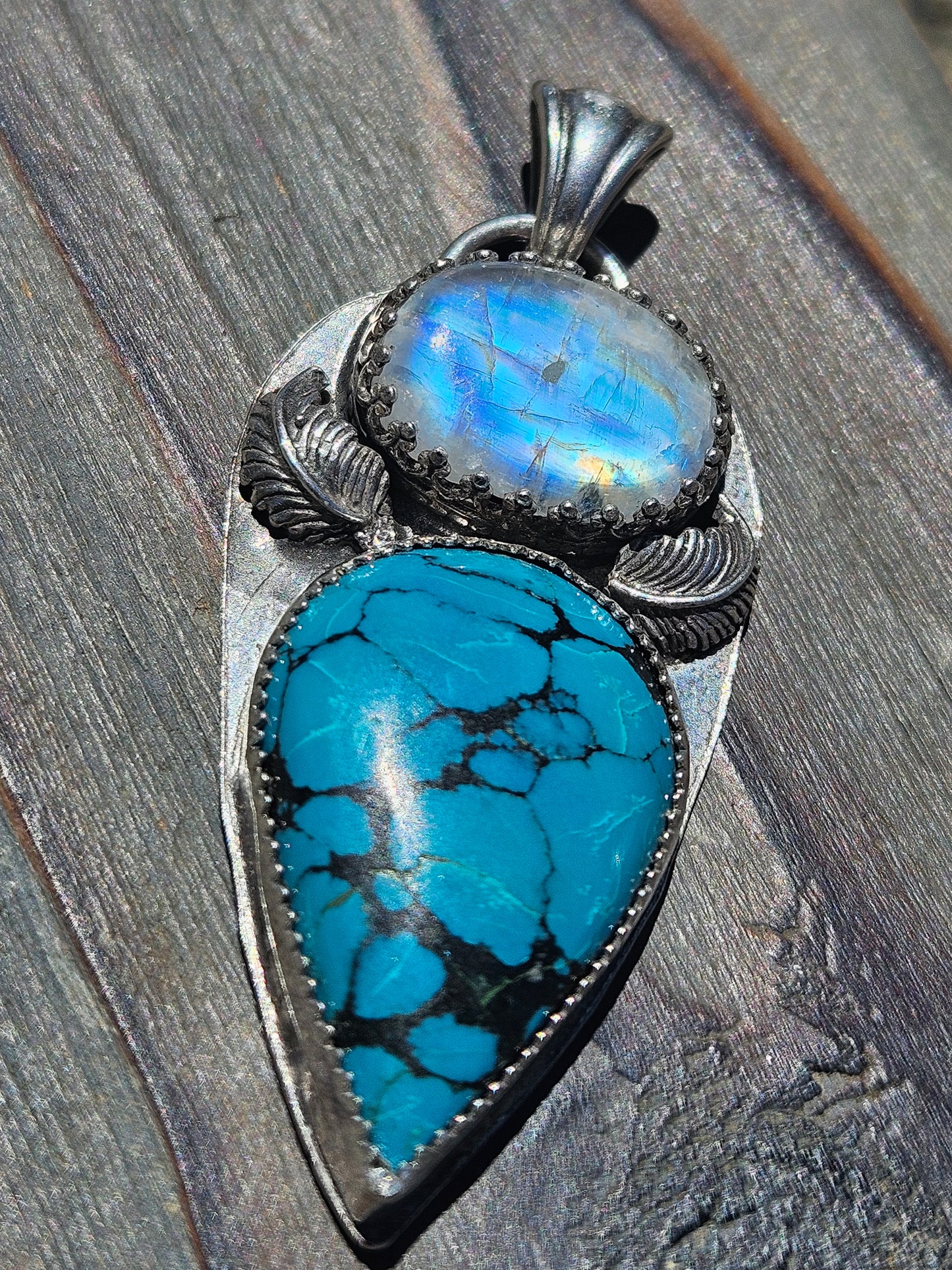 Heubi Turquoise and Moonstone Pendant