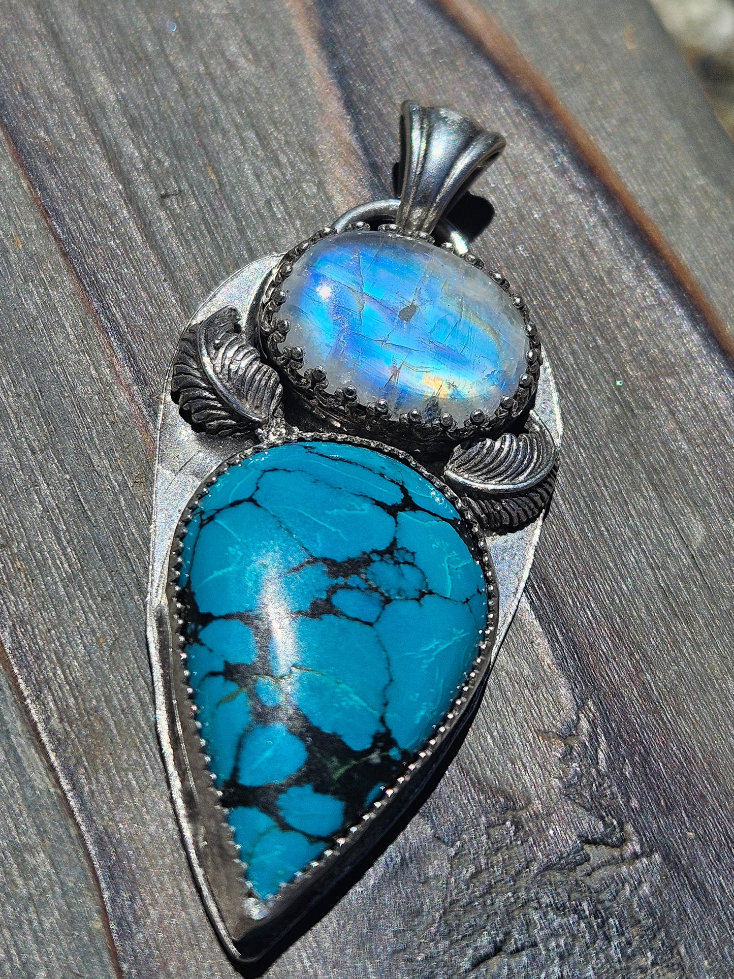 Heubi Turquoise and Moonstone Pendant