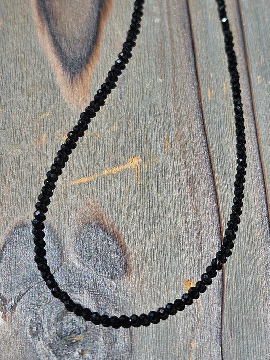 Black Spinel Chain Necklace 16in