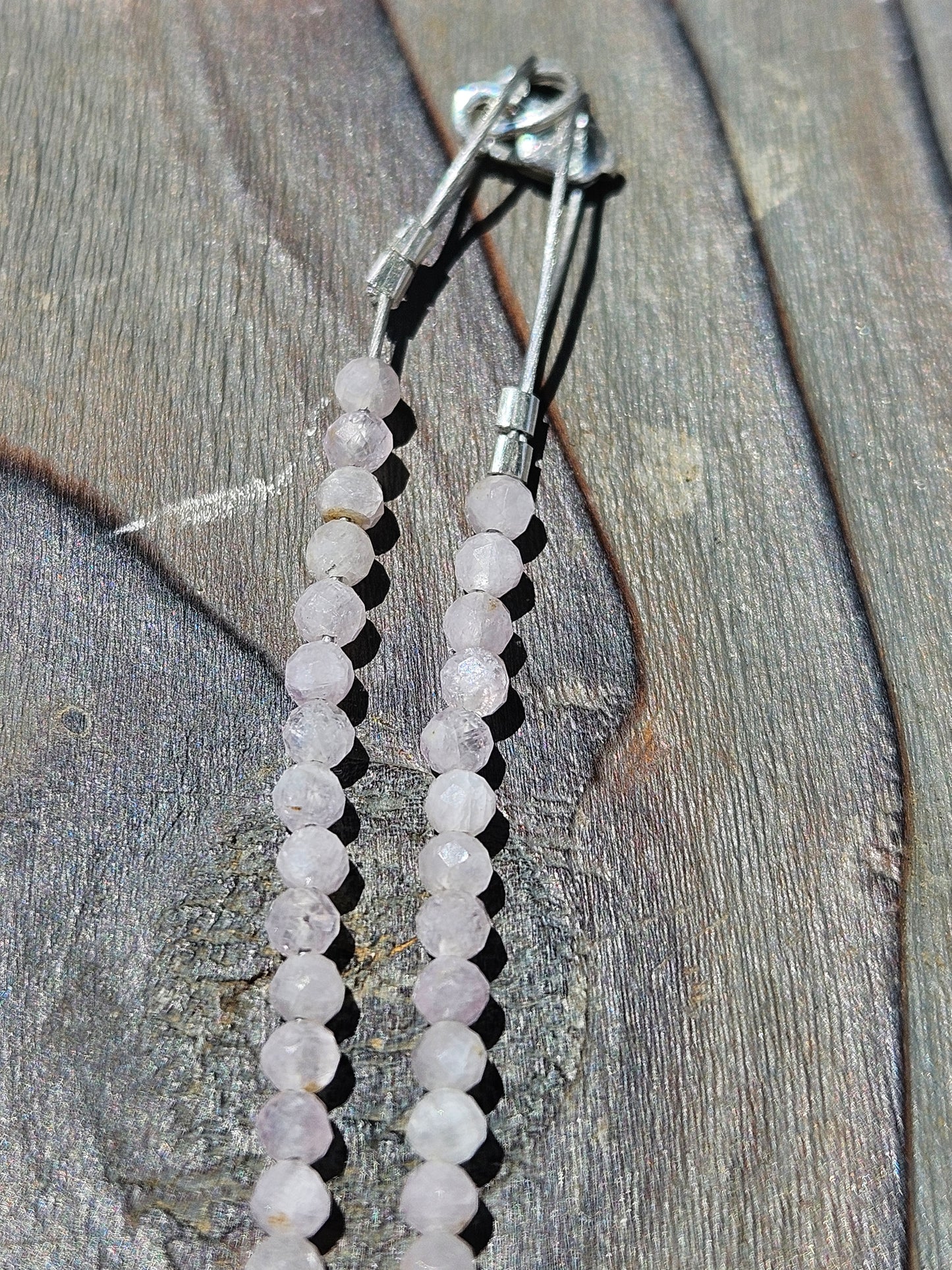 Pink Kunzite Chain Necklace, 18in