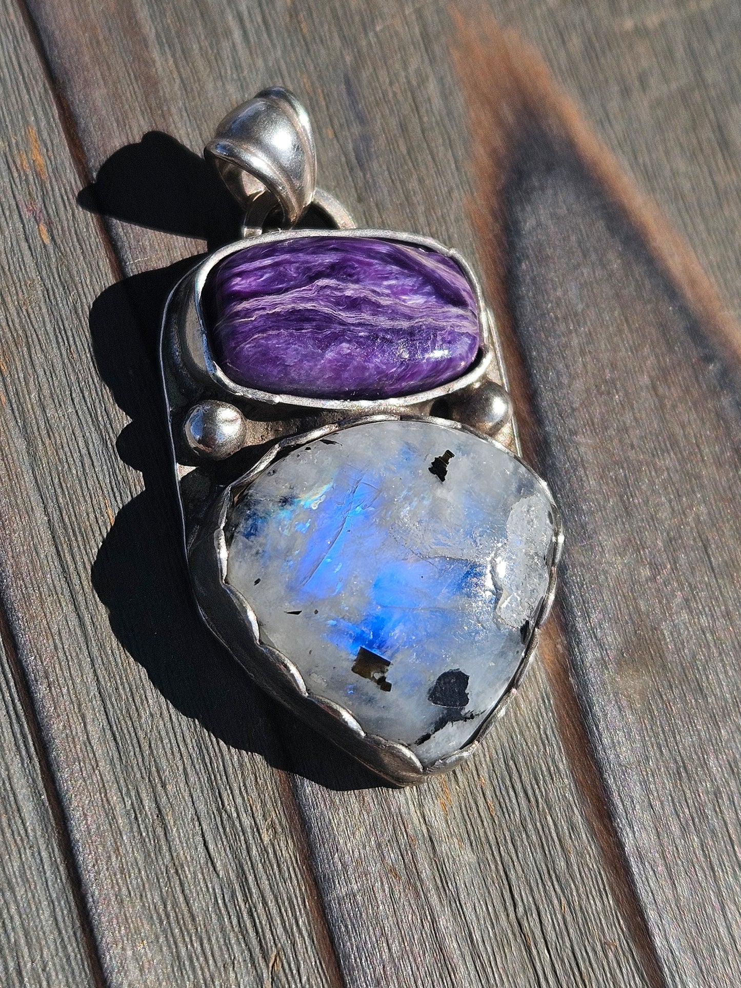 Charorite and Moonstone Pendant