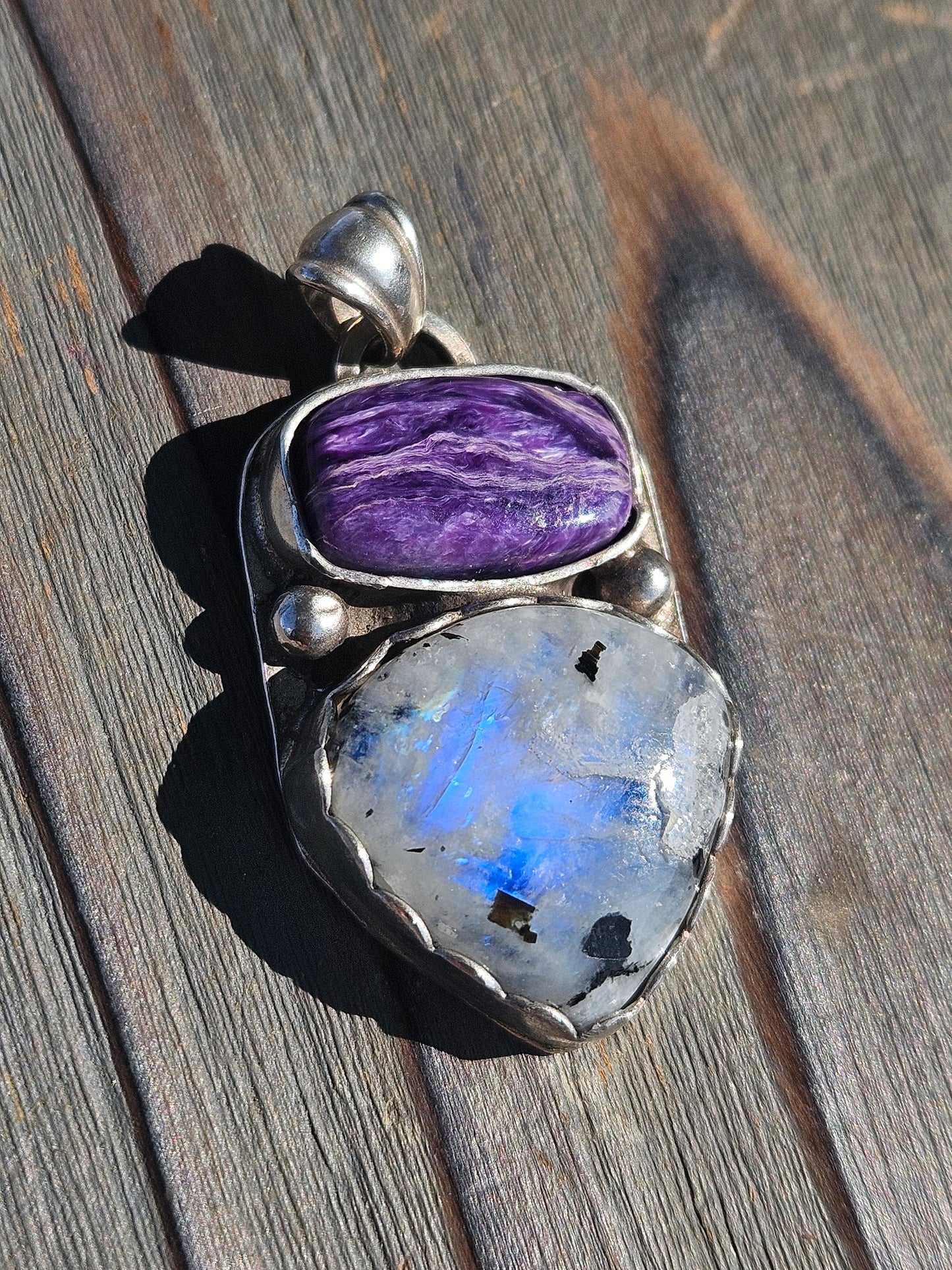 Charorite and Moonstone Pendant