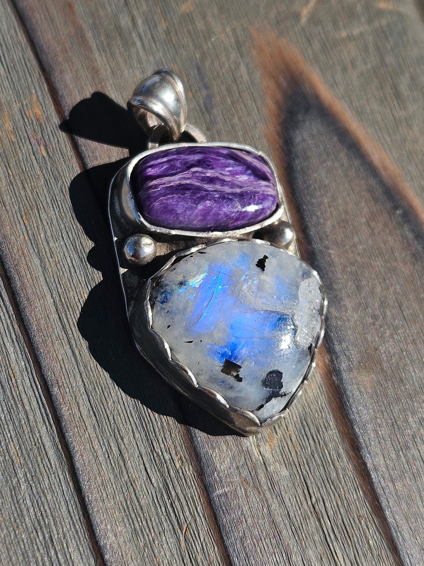 Charorite and Moonstone Pendant