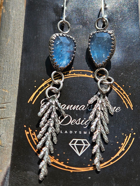 Blue Kyanite Cedar Earrings