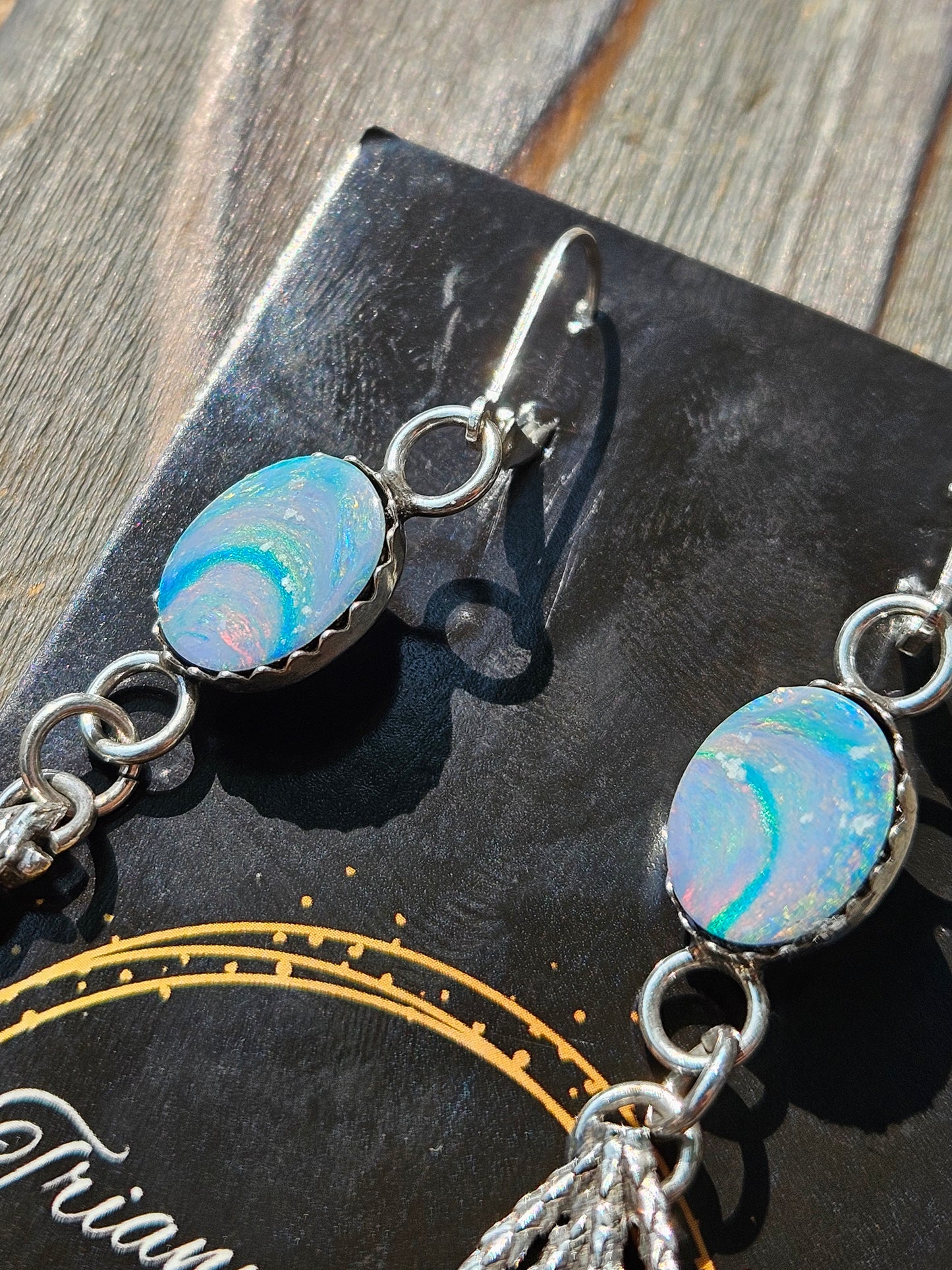 Coober Pedy Opal Cedar Earrings