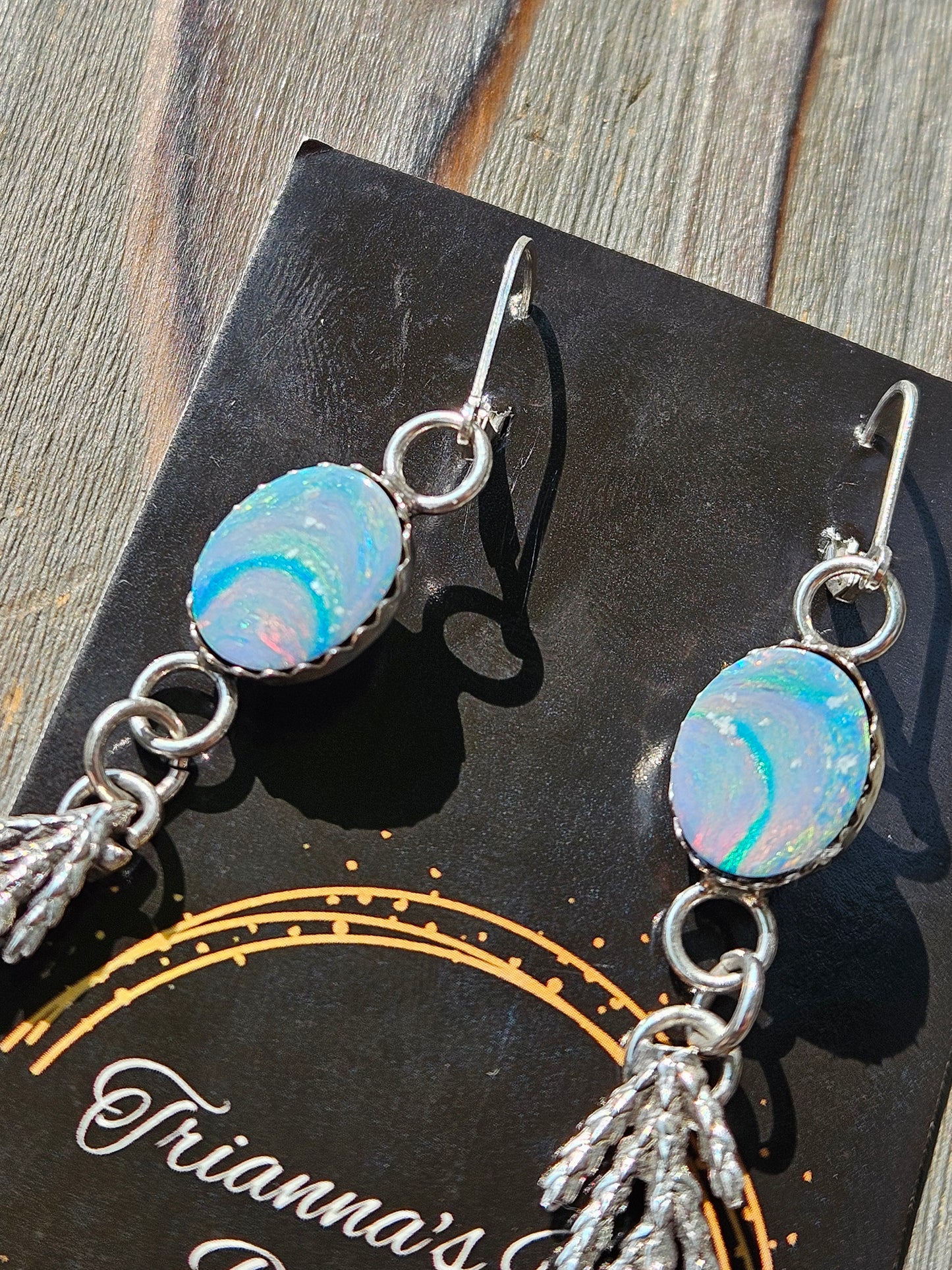 Coober Pedy Opal Cedar Earrings