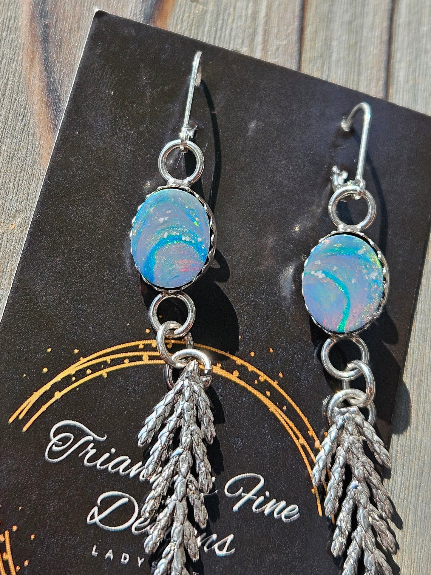 Coober Pedy Opal Cedar Earrings