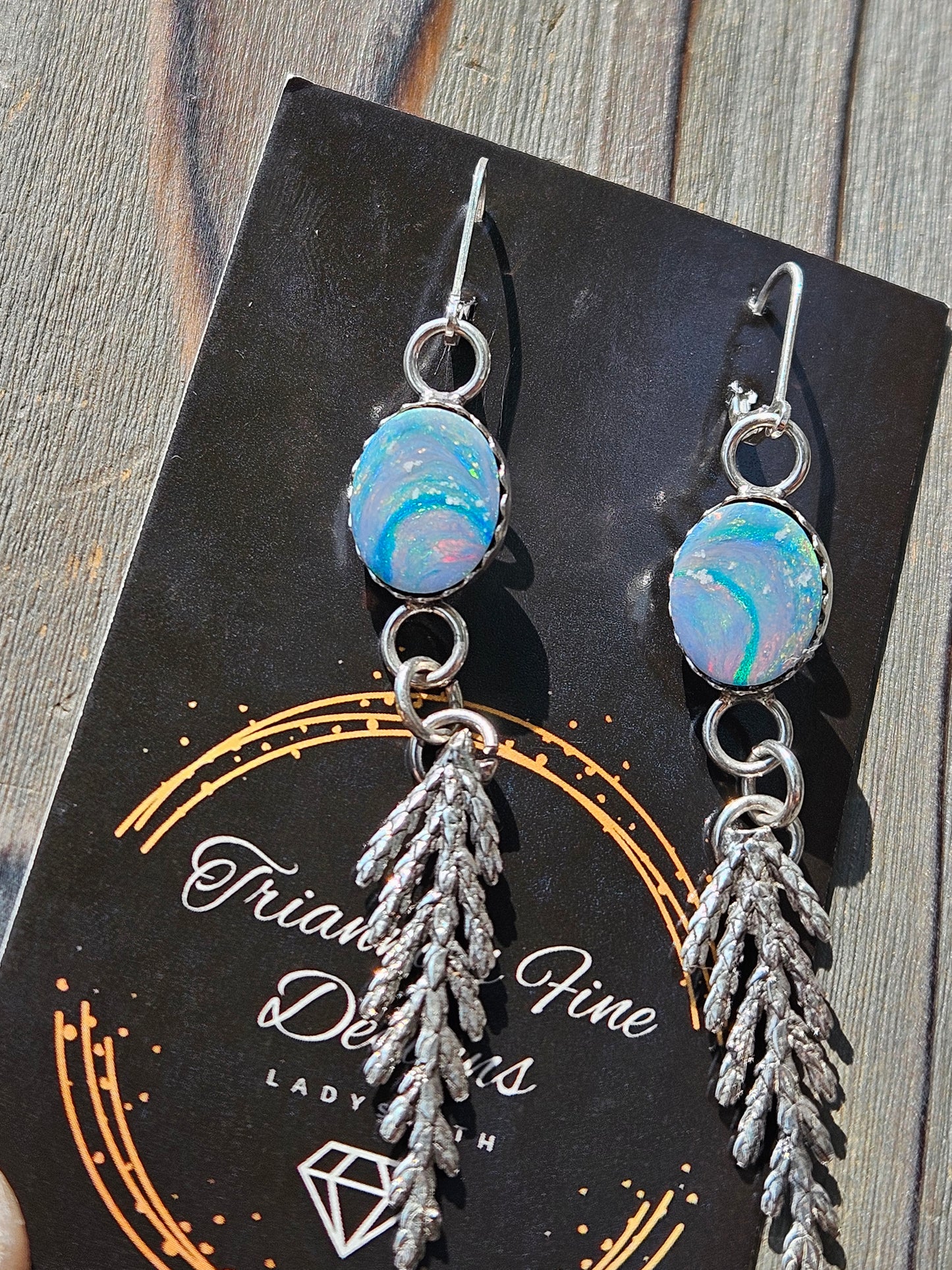 Coober Pedy Opal Cedar Earrings