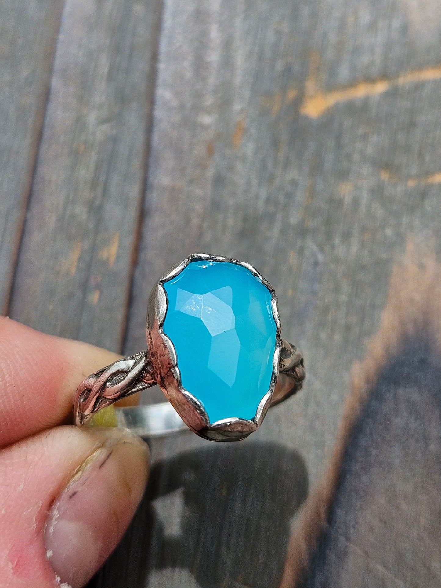 Blue Chalcedony Ring, size 7