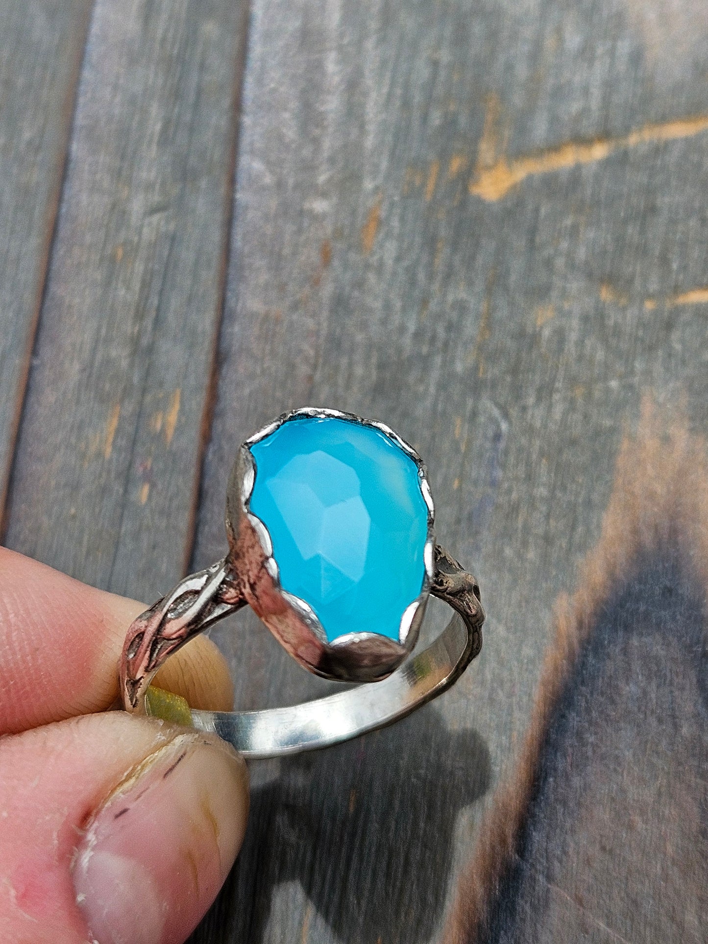 Blue Chalcedony Ring, size 7