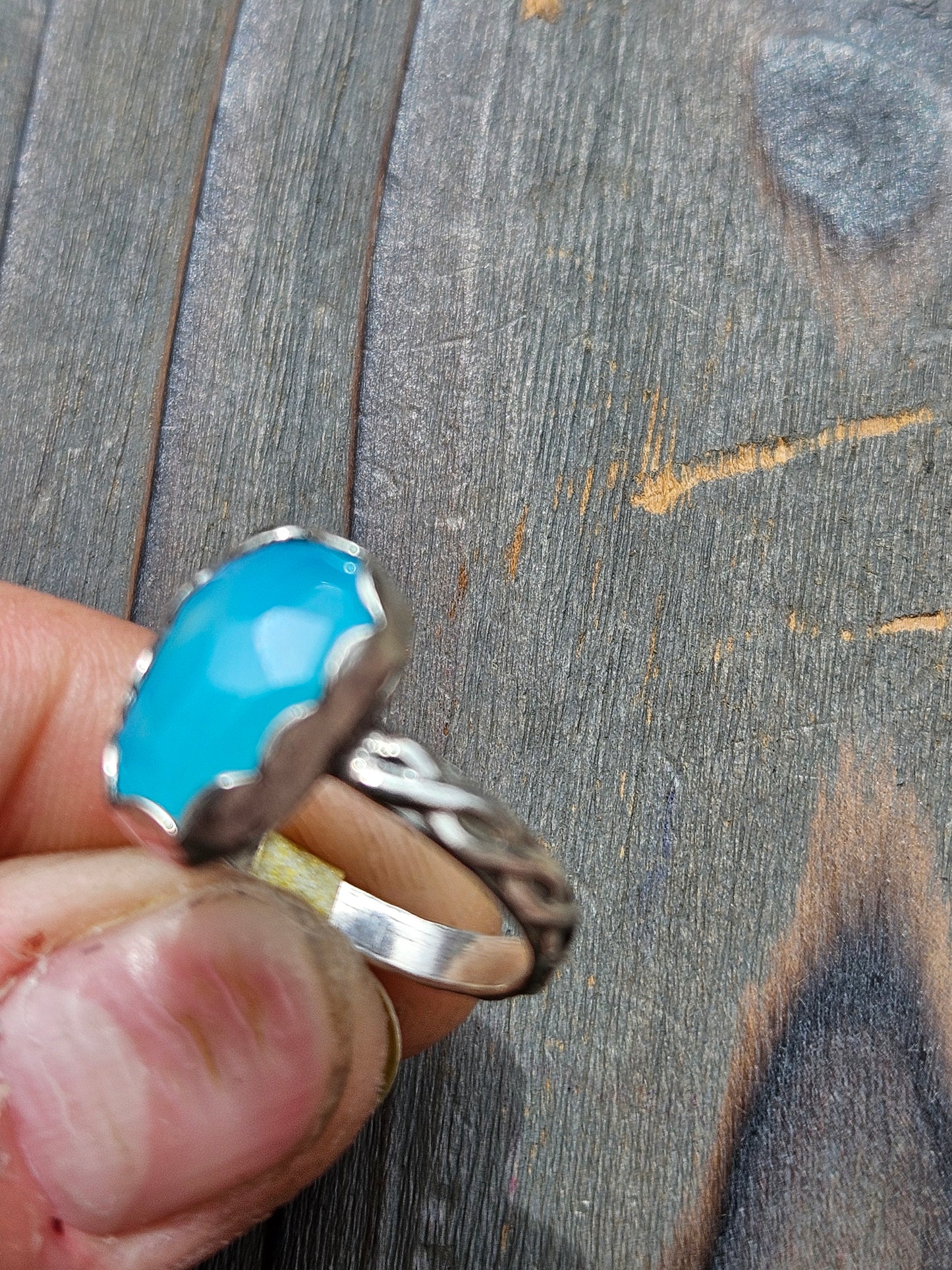 Blue Chalcedony Ring, size 7