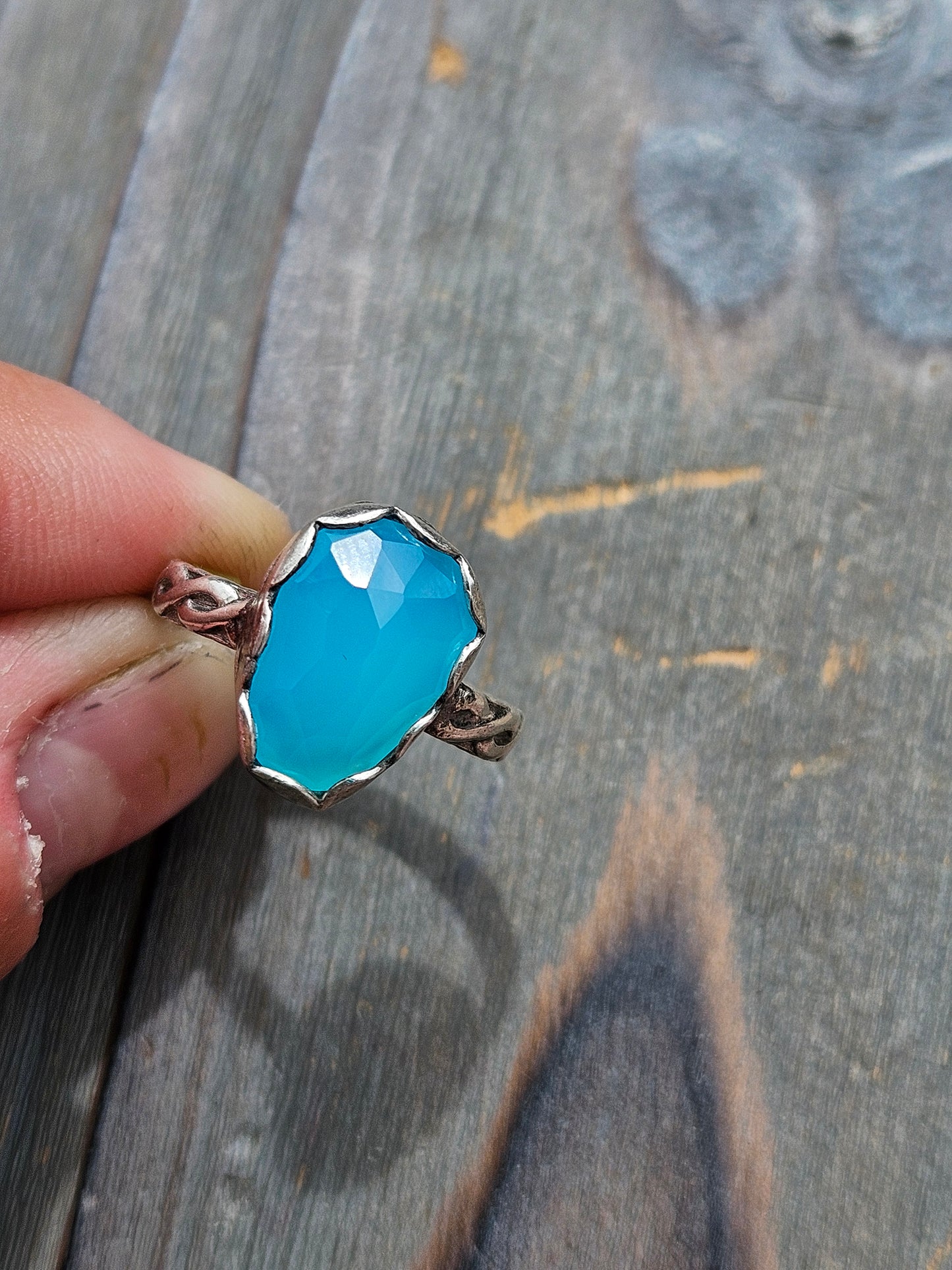 Blue Chalcedony Ring, size 7