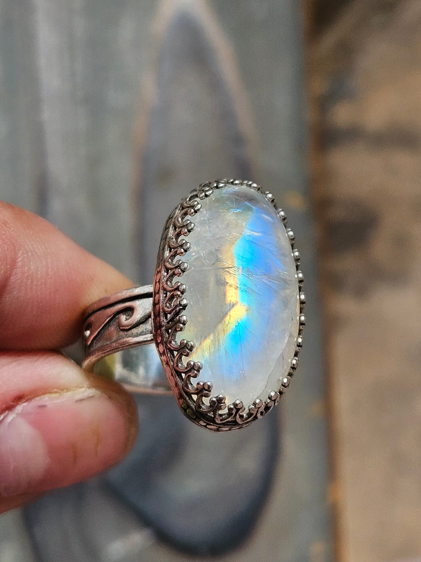 Moonstone ring, size 8