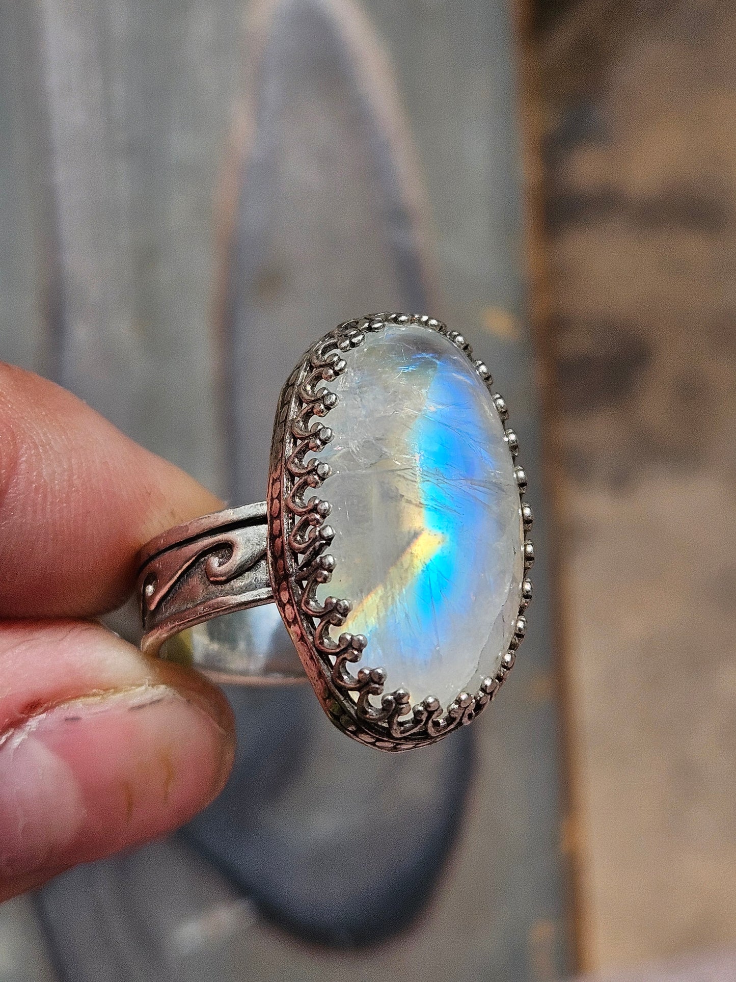 Moonstone ring, size 8