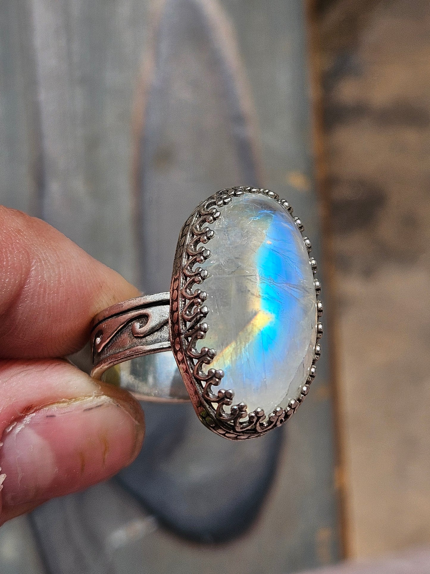 Moonstone ring, size 8