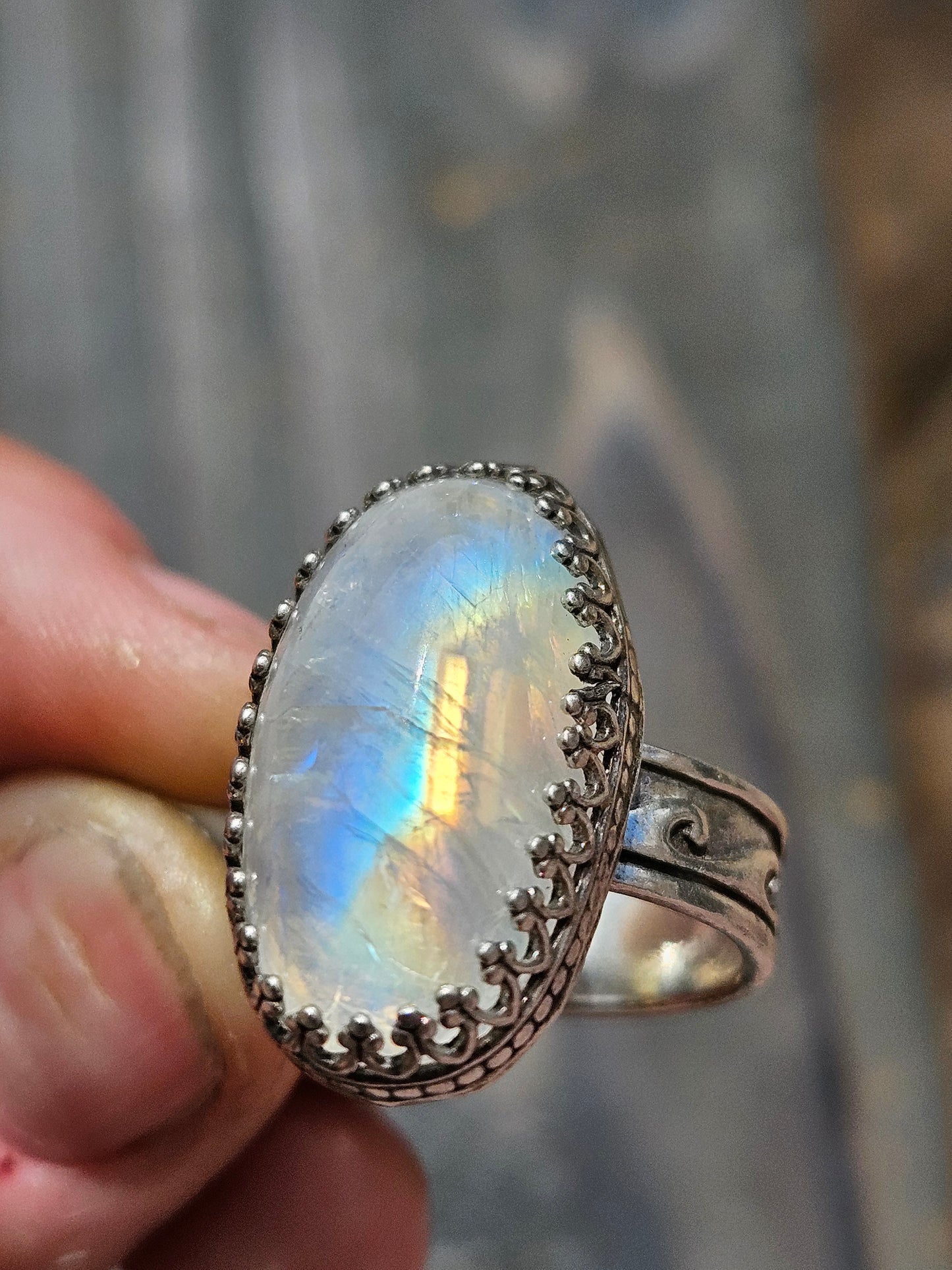 Moonstone ring, size 8