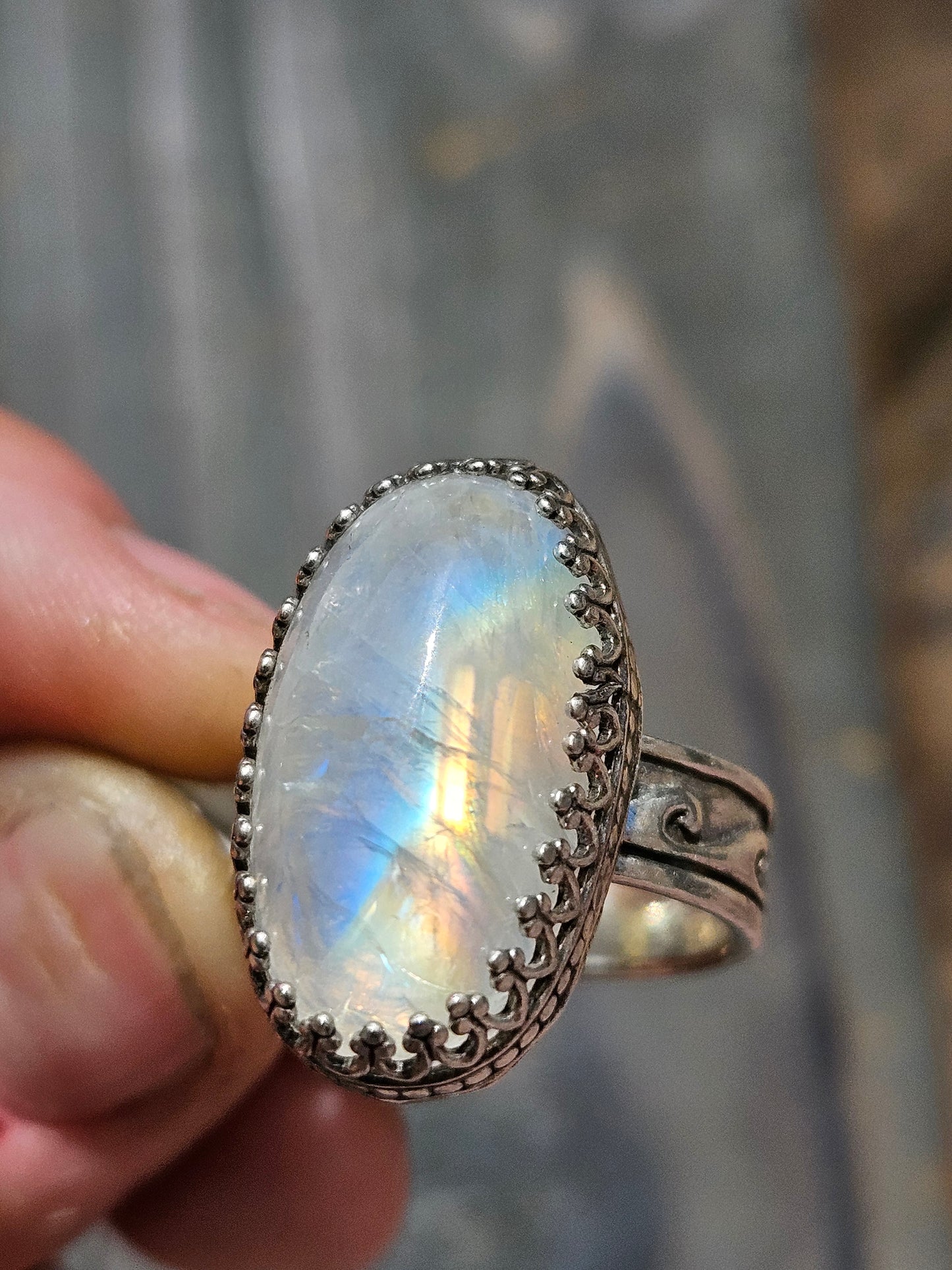 Moonstone ring, size 8