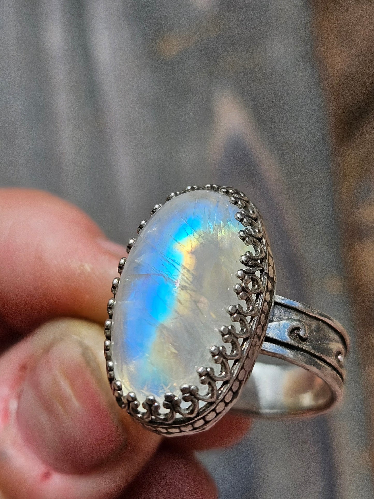 Moonstone ring, size 8