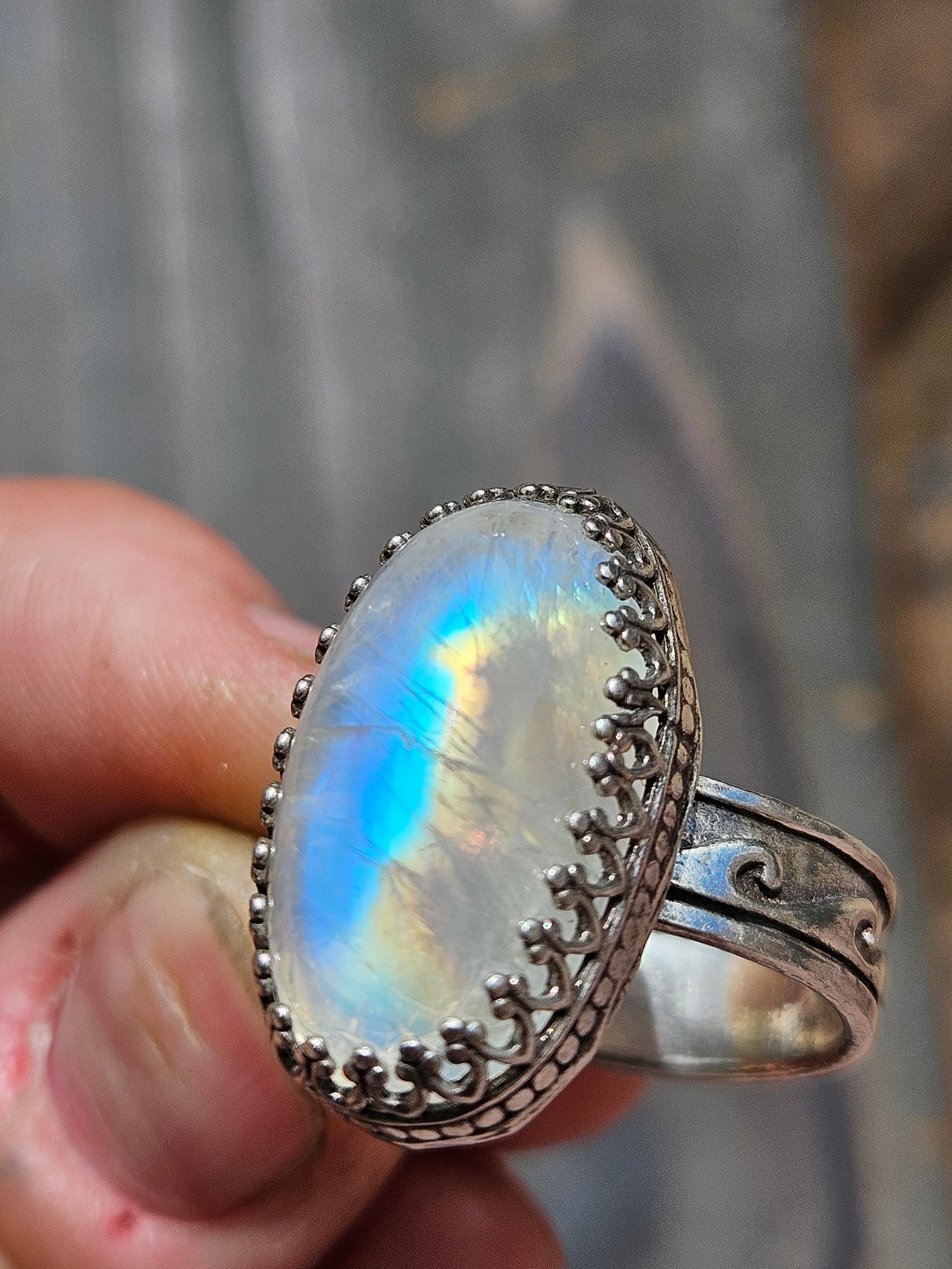 Moonstone ring, size 8